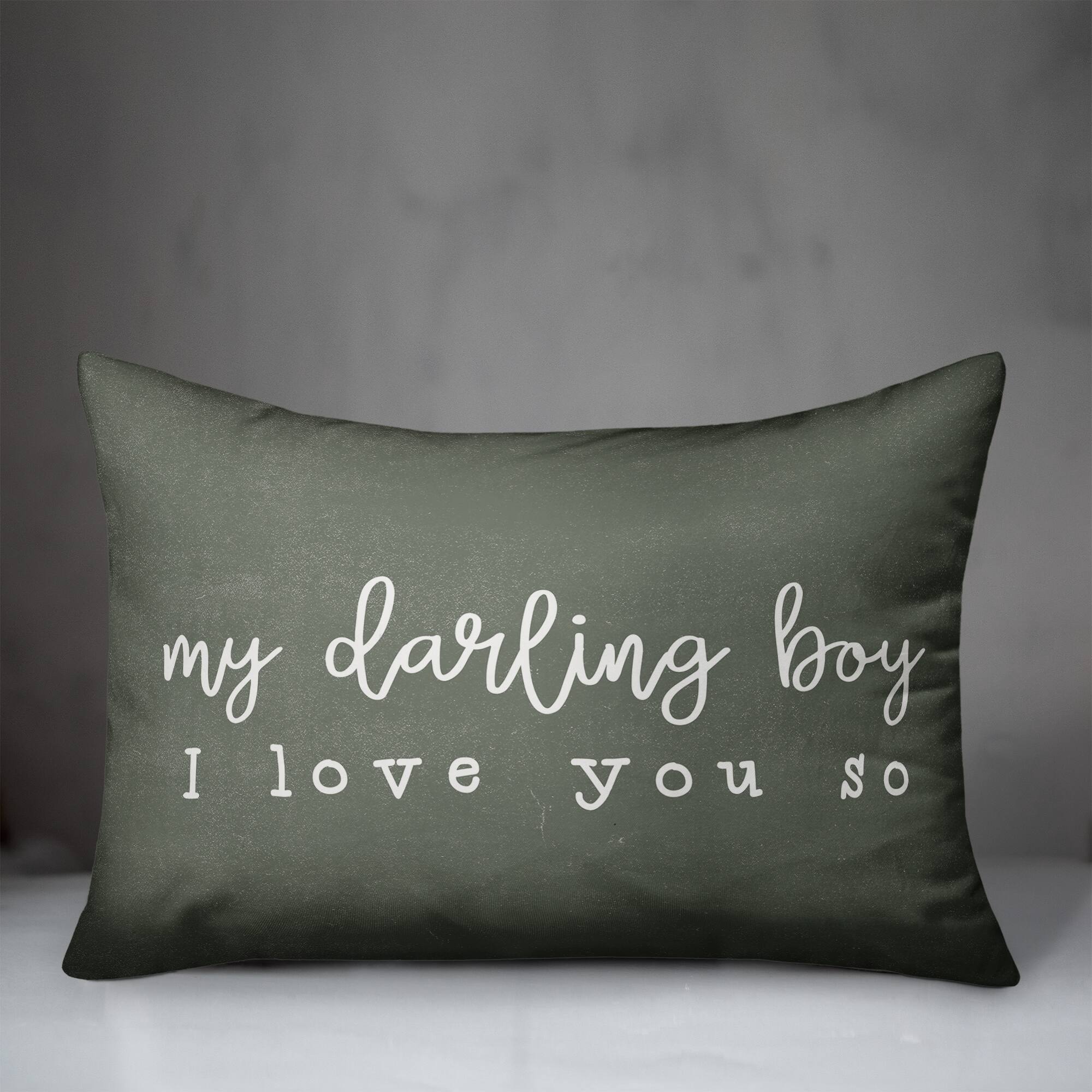 20" x 14" Darling Boy I Love You So Indoor & Outdoor Throw Pillow