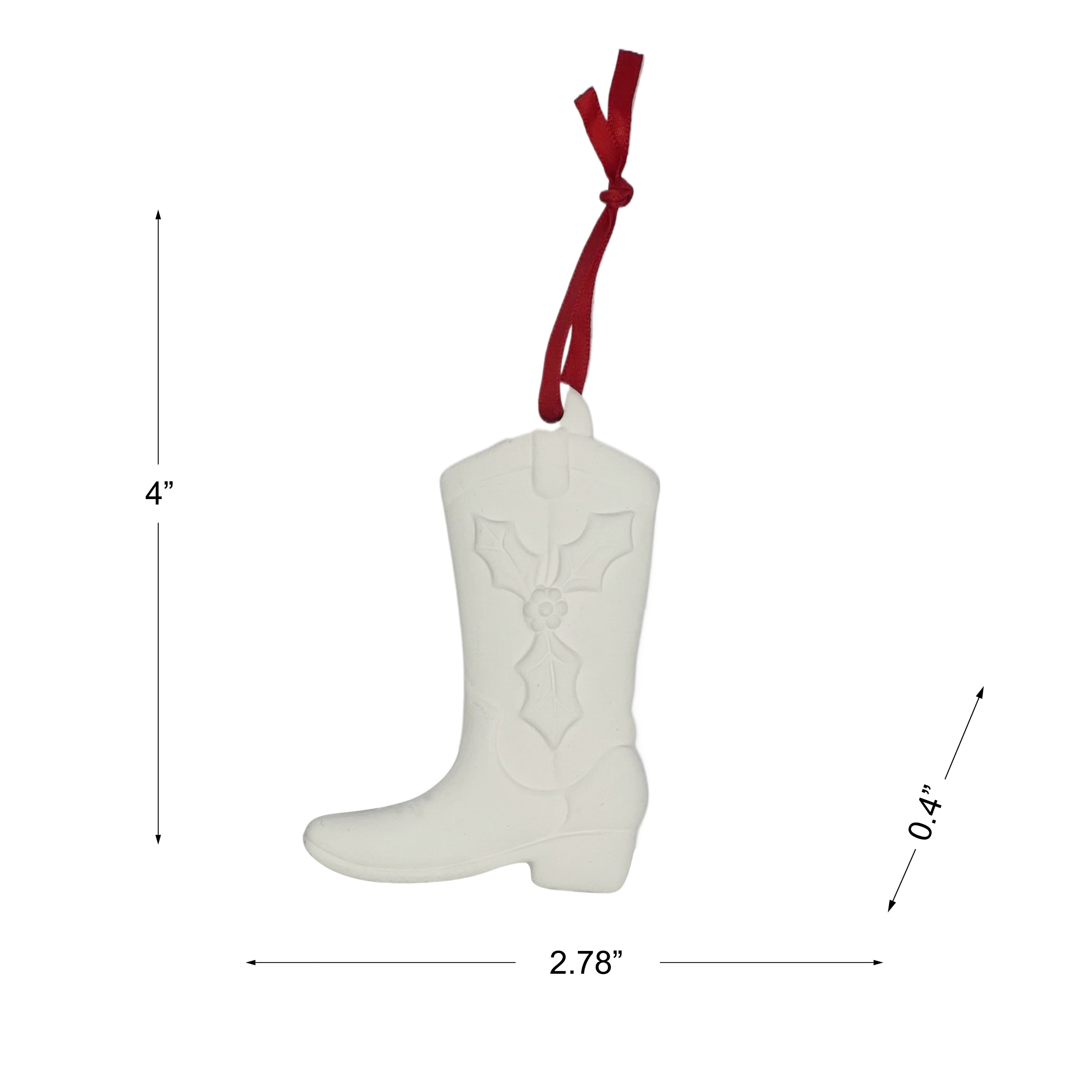 4&#x22; DIY Ceramic Cowboy Boot Ornament by Make Market&#xAE;