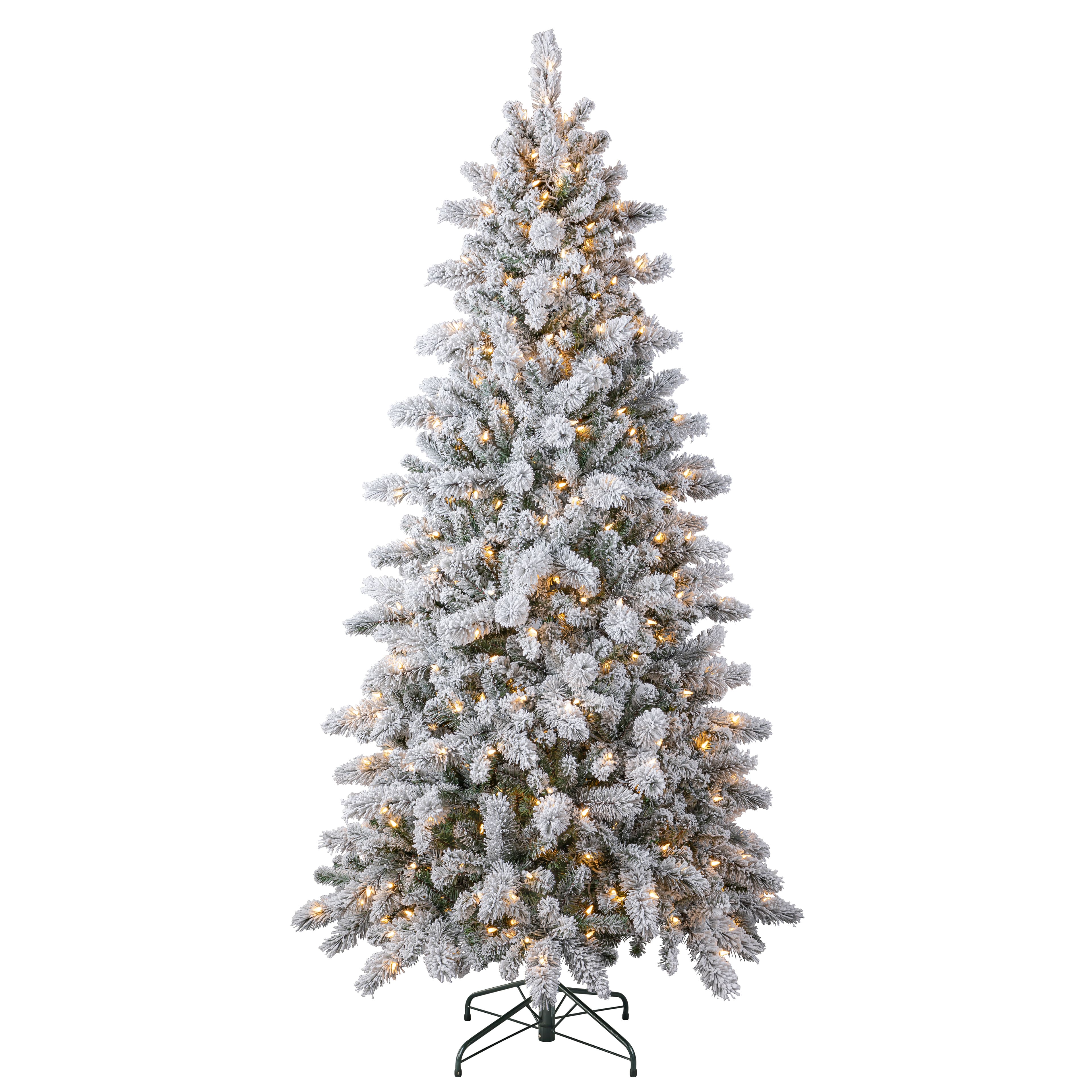 7.5ft. Pre-Lit Vermont Flocked Artificial Christmas Tree, Warm White Twinkle LED Lights by Ashland&#xAE;