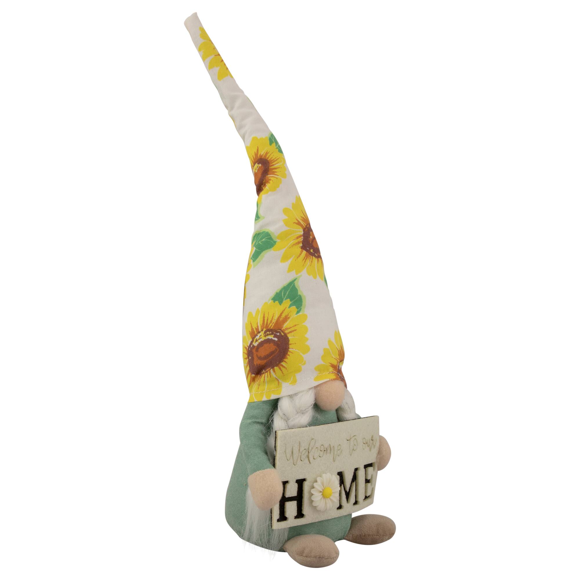 15.5" Welcome to Our Home Spring Gnome with Sunflower Hat