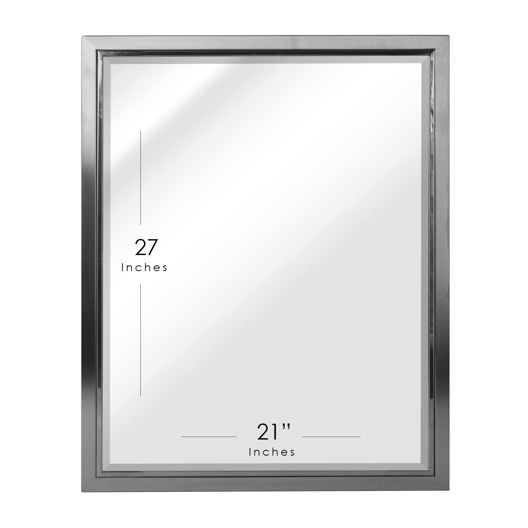 Head West Nickel &#x26; Chrome Framed Wall Vanity Mirror