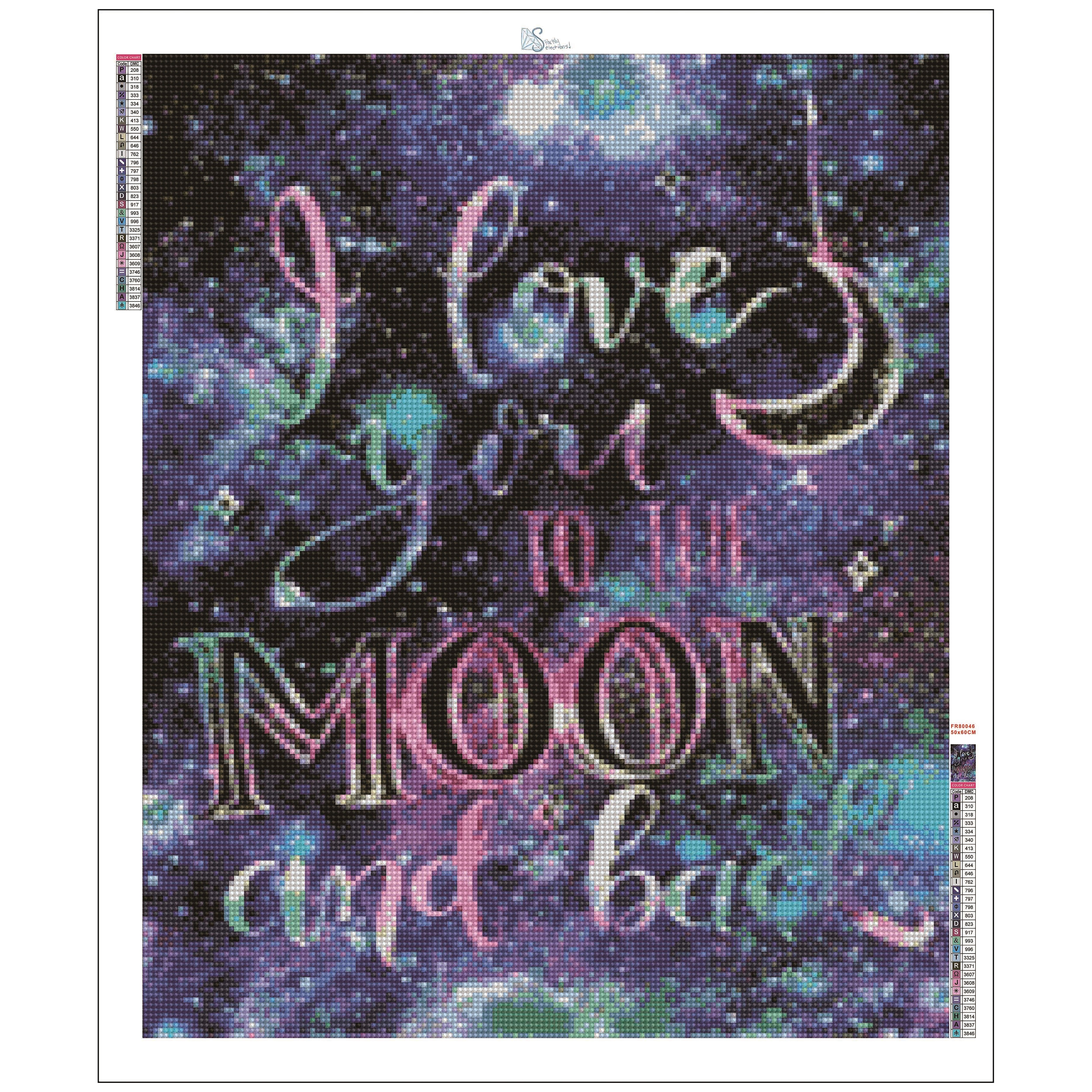 Sparkly Selections I Love You to the Moon and Back Diamond Painting Kit, Round Diamonds