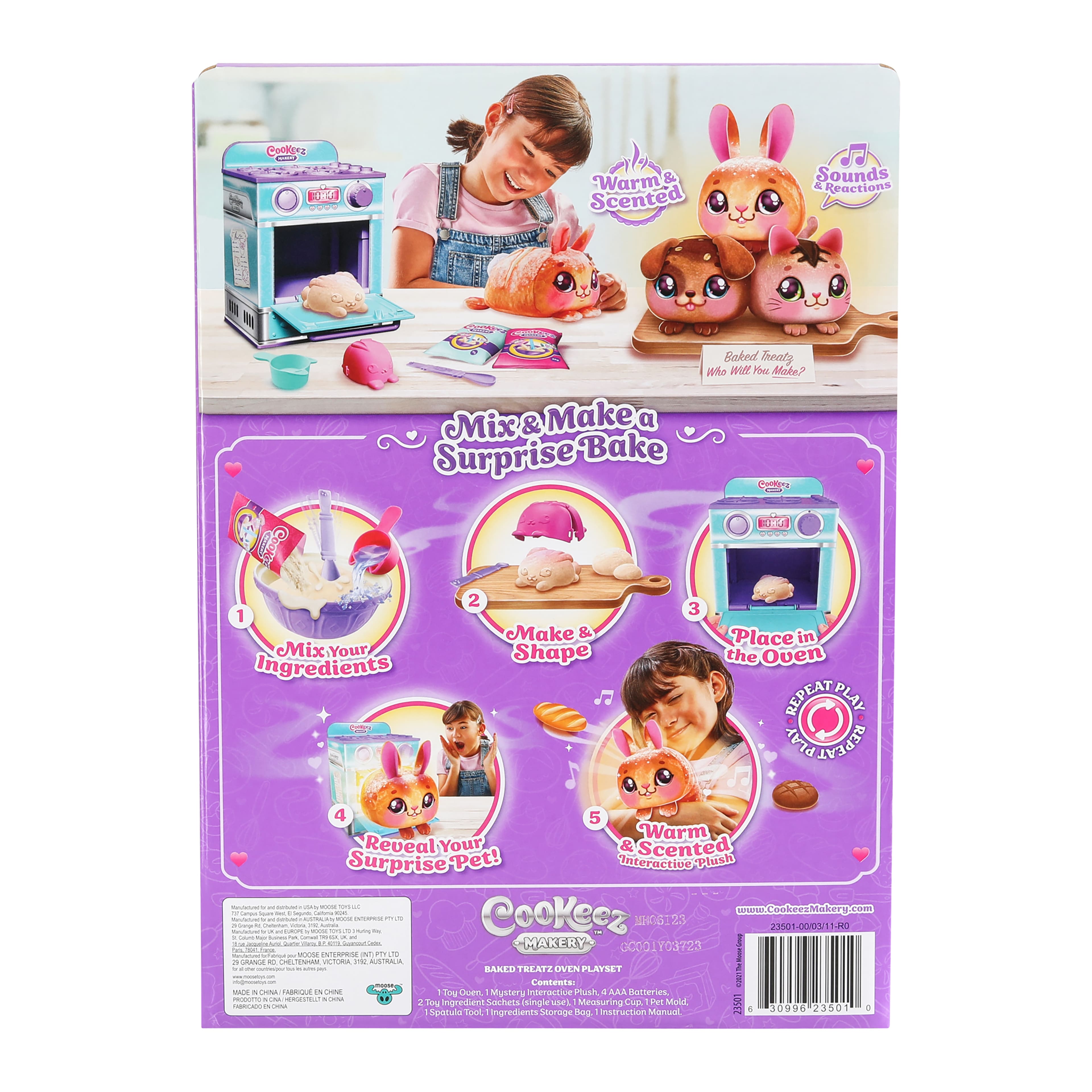 Cookeez Makery Cinnamon Oven Playset Mix & Make a Plush Best Friend Warm,  Scented, Interactive Soft Toys for Kid Toddlers Christmas Holiday Birthday