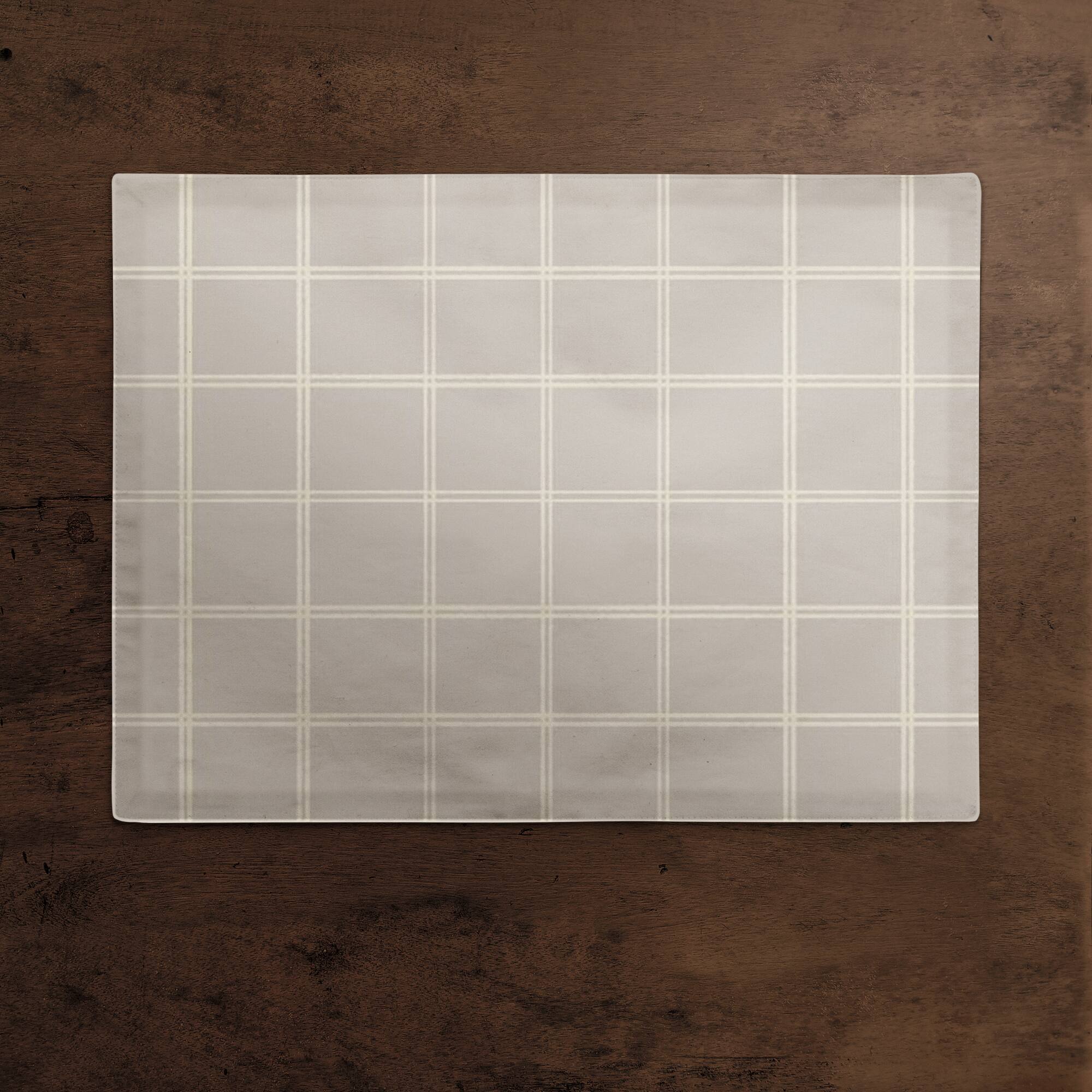 Gray & White Check Cotton Twill Placemat