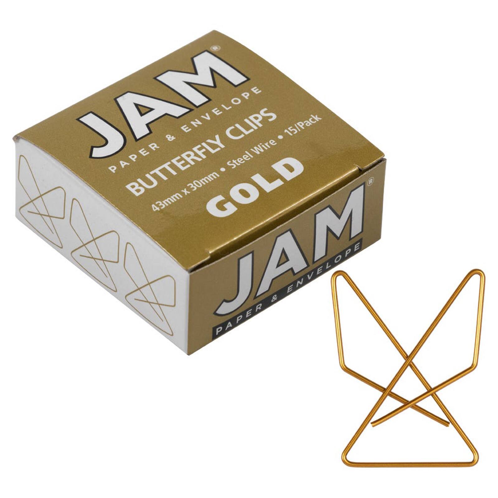 JAM Paper 1.5&#x22; Butterfly Clip Paper Clips, 15ct.