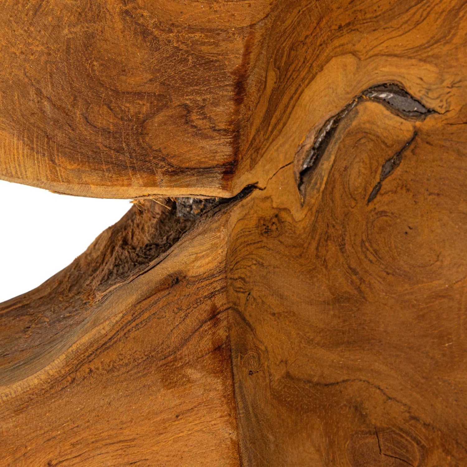 Hello Honey® 15.75" Natural Round Textured Teakwood Bowl