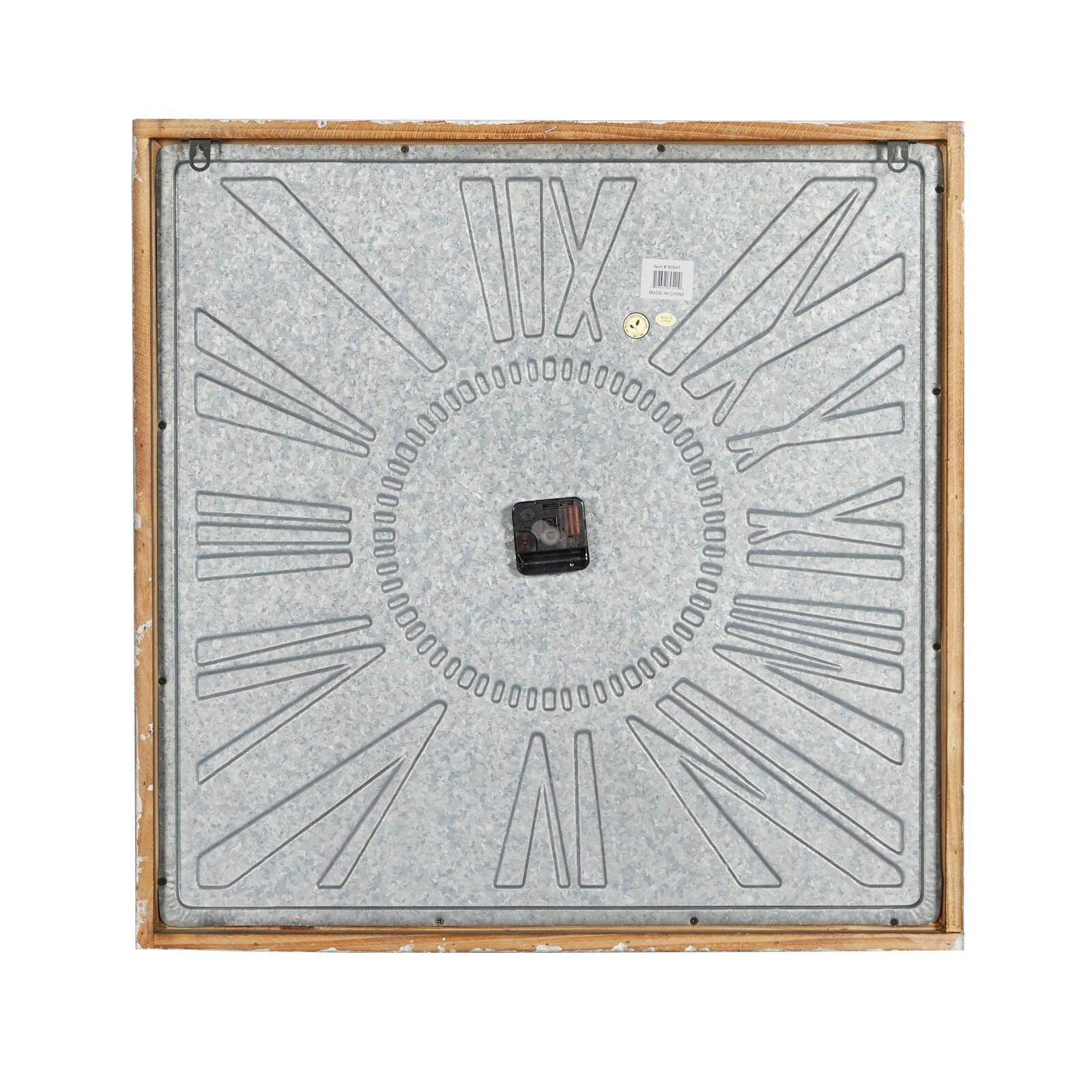 Grey Farmhouse Metal Wall Clock, 25" x 25"