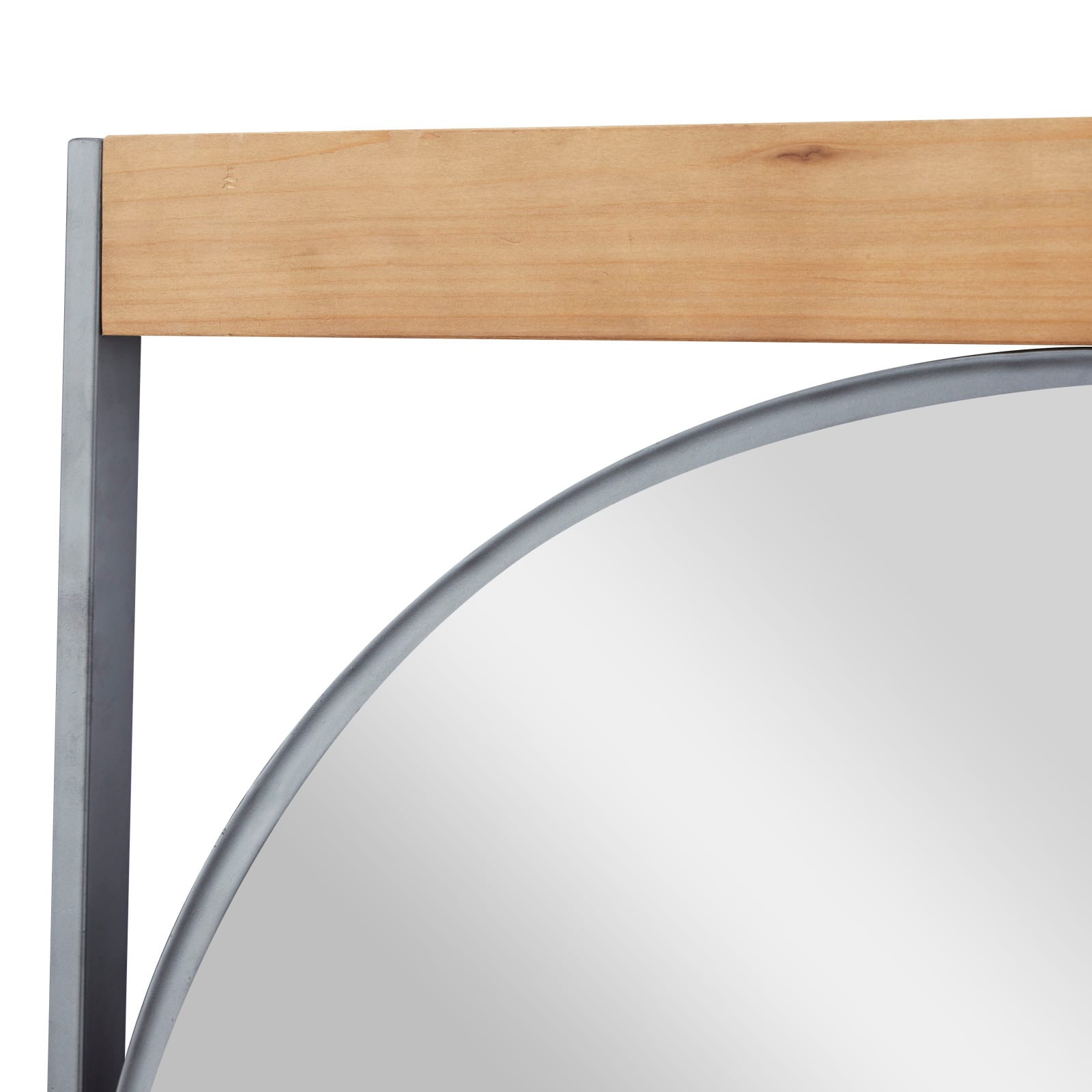 Brown Iron Industrial Wall Mirror, 34" x 30" x 1"