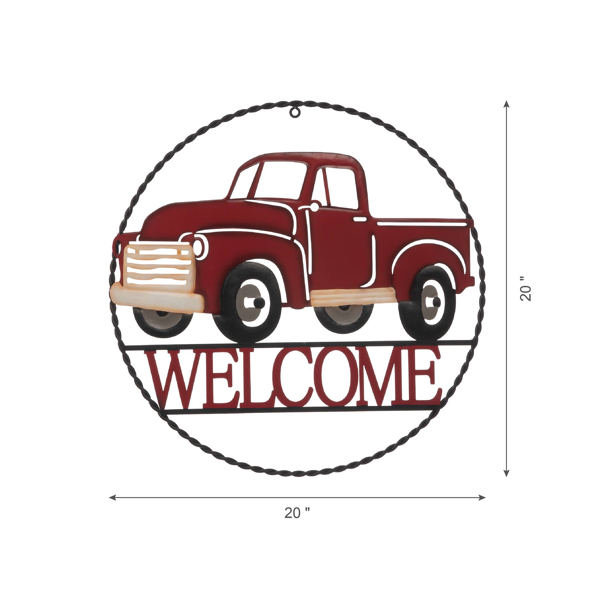 Glitzhome® 20" Farmhouse Metal Truck Welcome Wall Sign