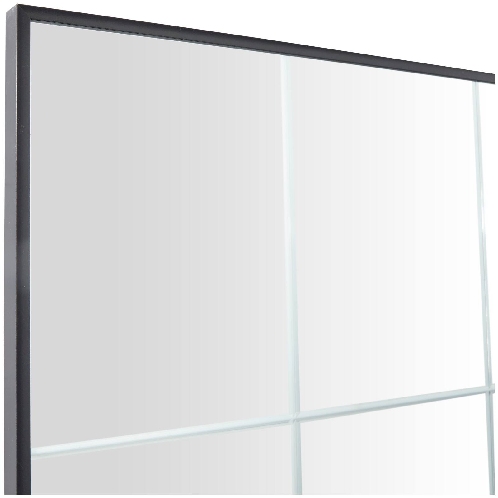 Black Metal Grid Style Panel Wall Mirror 23" x 1" x 40"