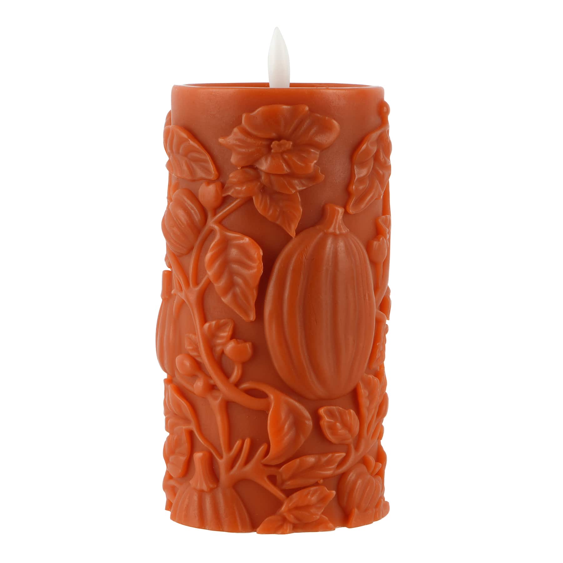 3&#x22; x 6&#x22; Orange Pumpkin LED Pillar Candle by Ashland&#xAE;