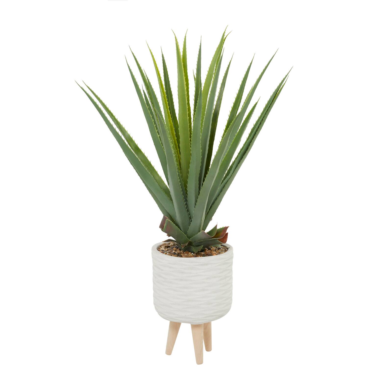 The Novogratz 3ft. Potted White Plastic Modern Aloe Vera Artificial Foliage