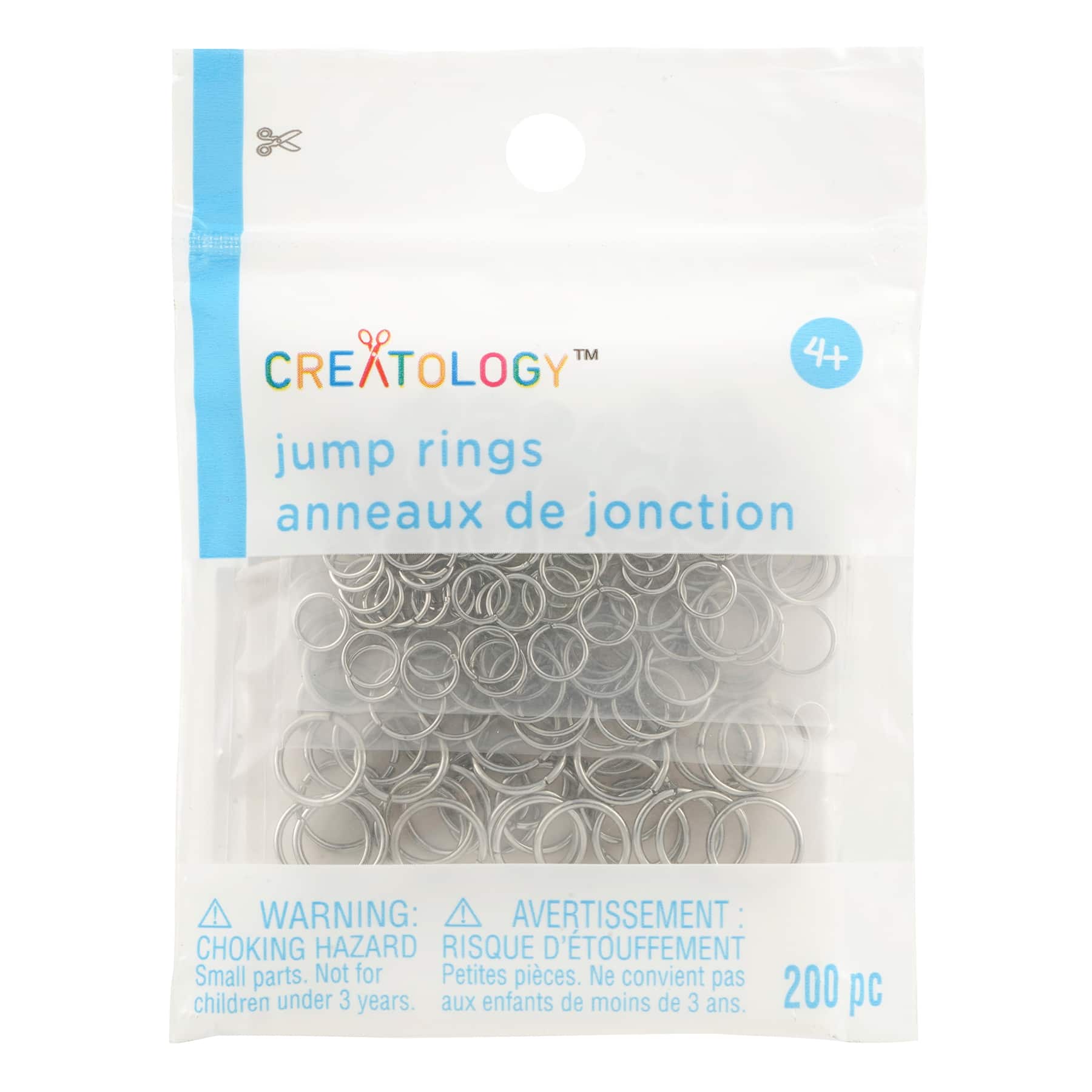 12 Packs: 200 ct. (2,400 total) Rhodium Jump Rings by Creatology™