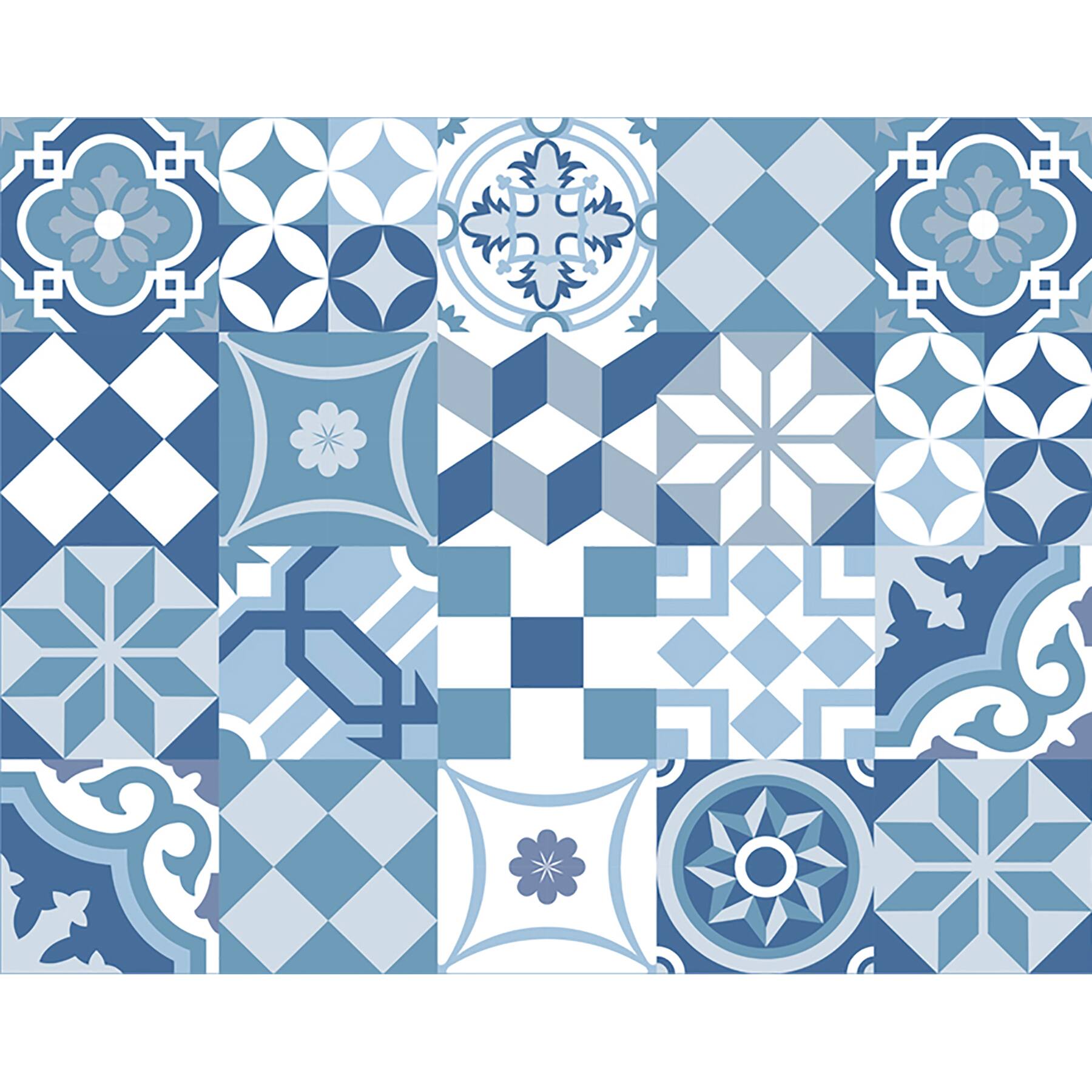 Crearreda Blue Cementine Peel &#x26; Stick Backsplash