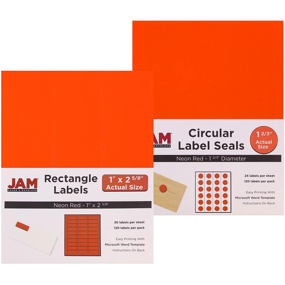 JAM Paper Circular Seal & Rectangular Mailing Address Label Combo Set