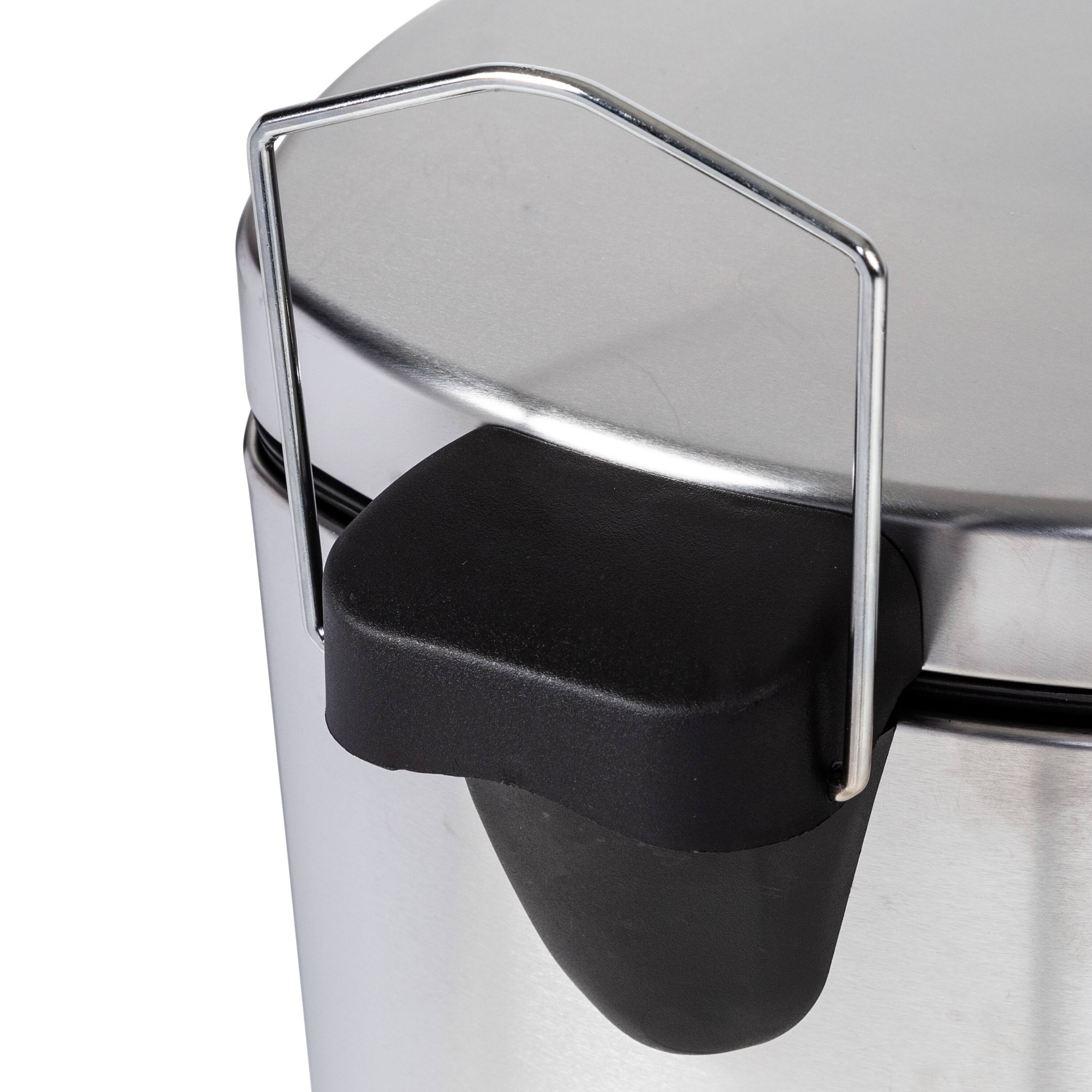 30L Soft-Close Stainless Steel Step Trash Can With Lid