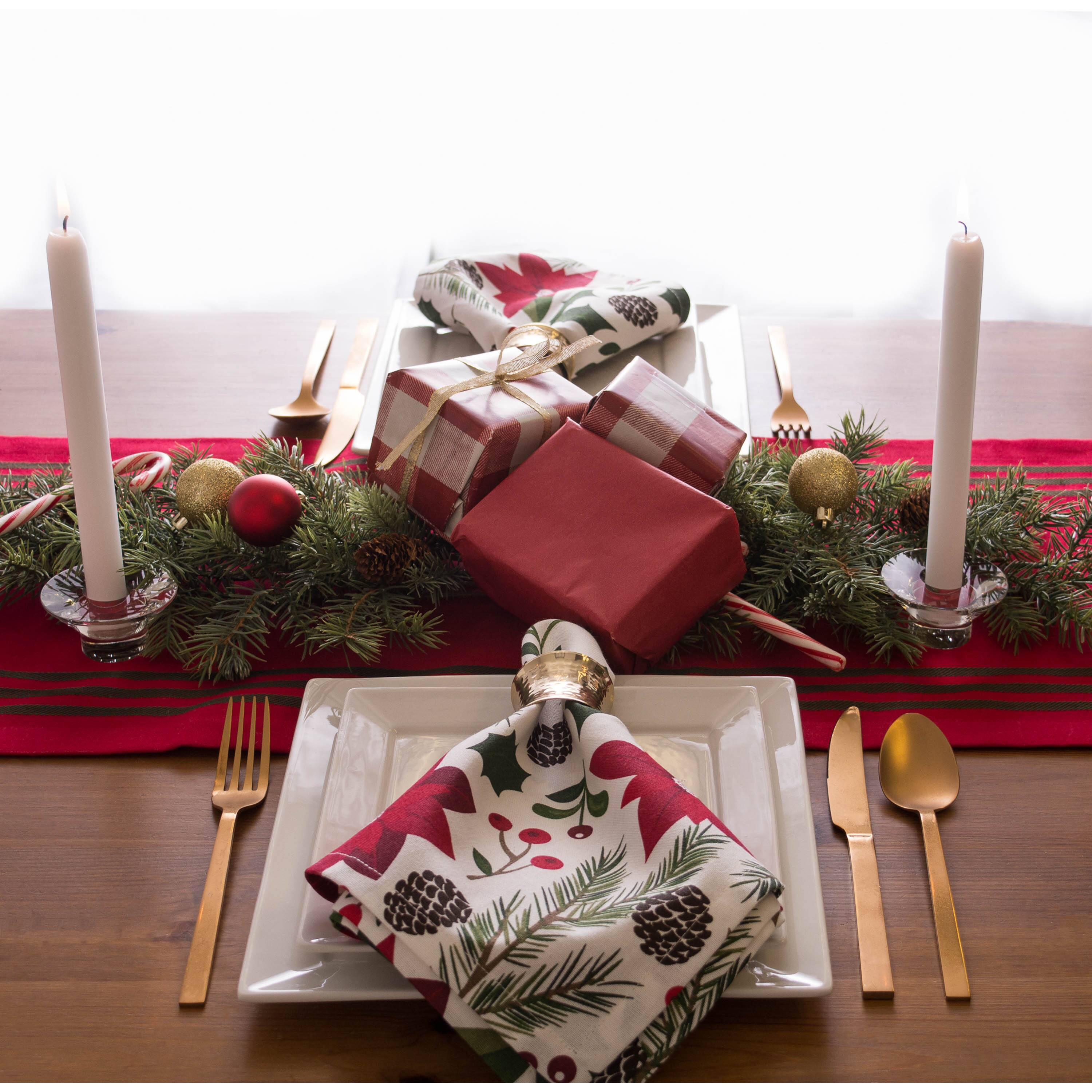 DII&#xAE; 108&#x22; Red Stag Christmas Print Table Runner