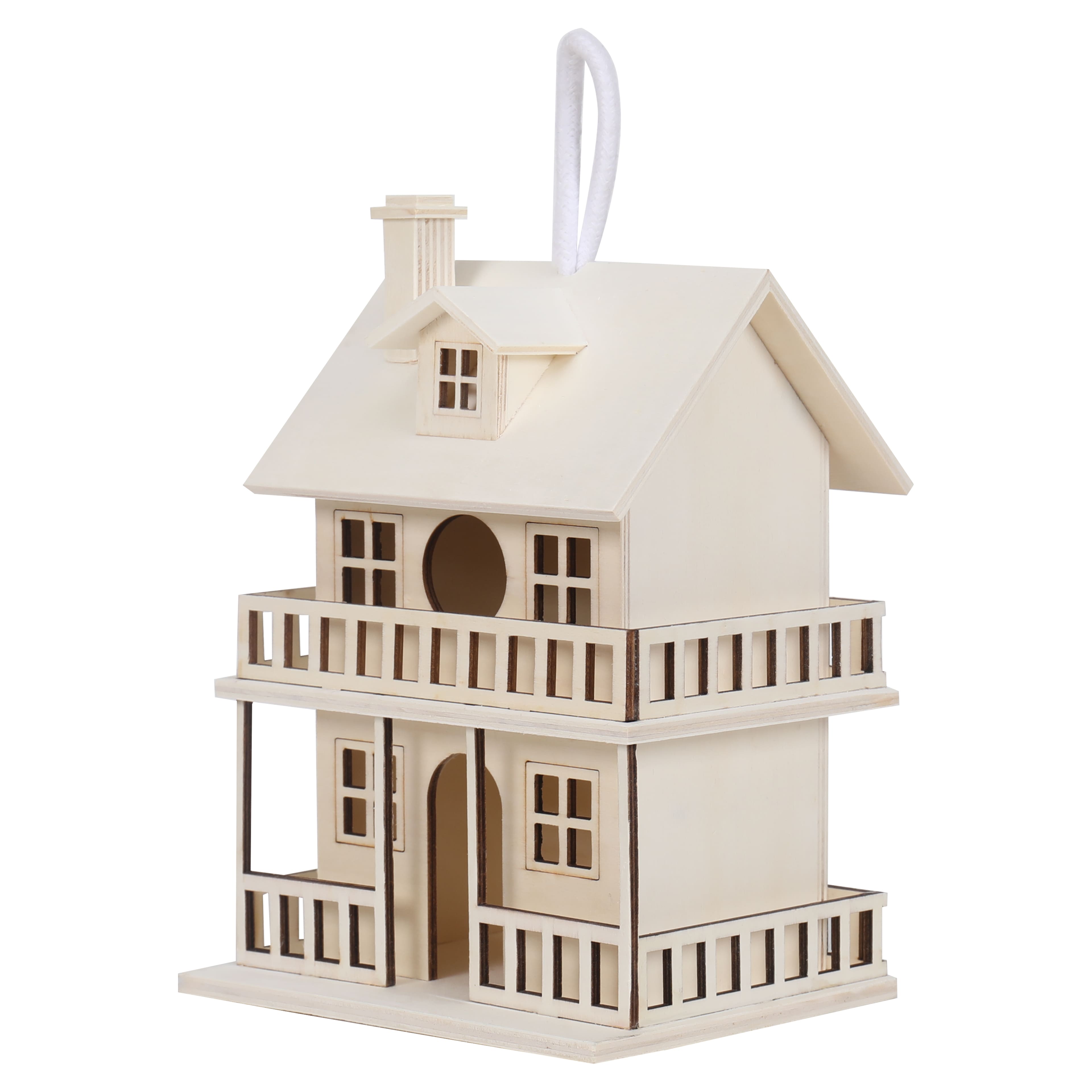 8 Pack: 9&#x22; Wood 2-Story Birdhouse by Make Market&#xAE;