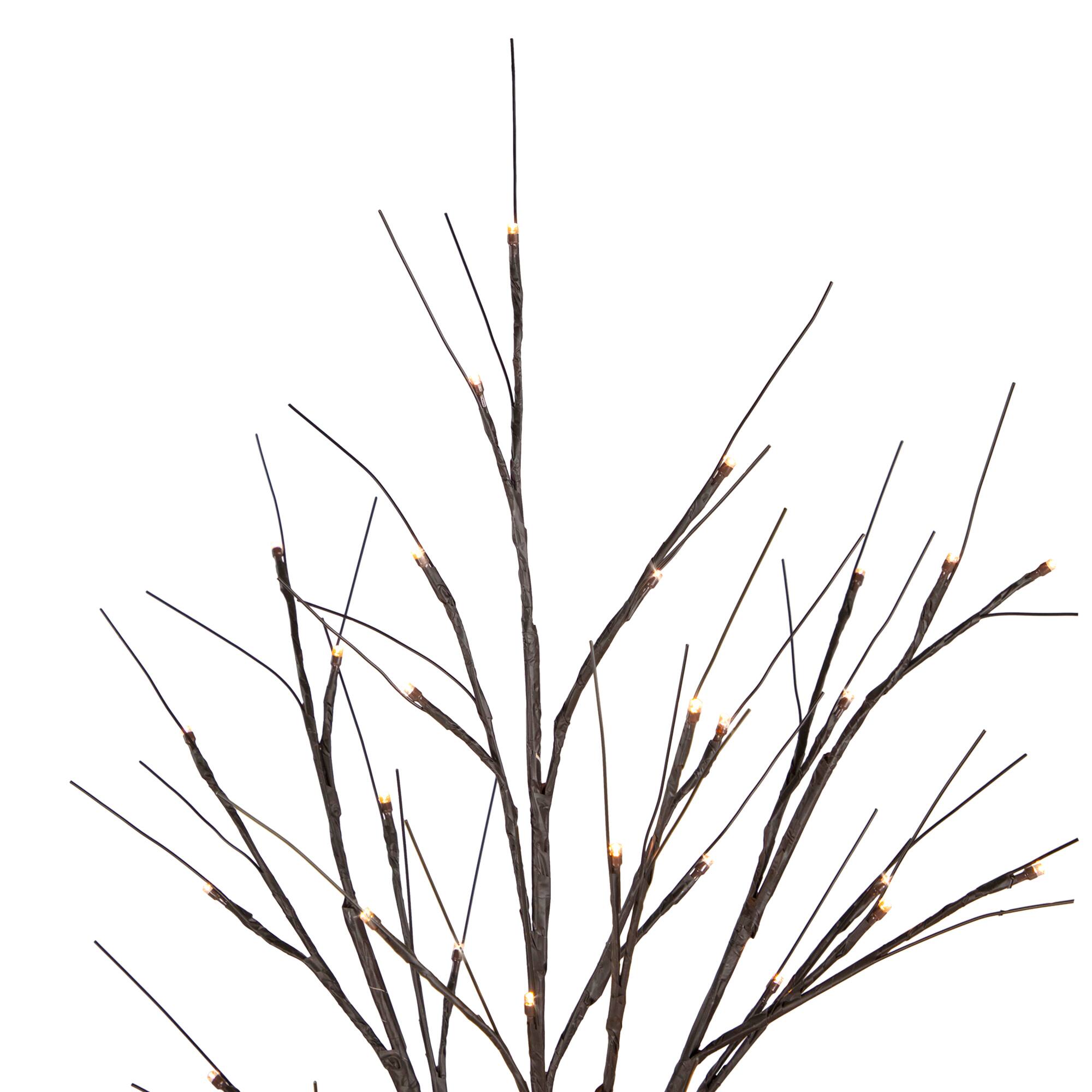 4ft. Pre-Lit Brown Twig Artificial Christmas Tree, Warm White LED Lights