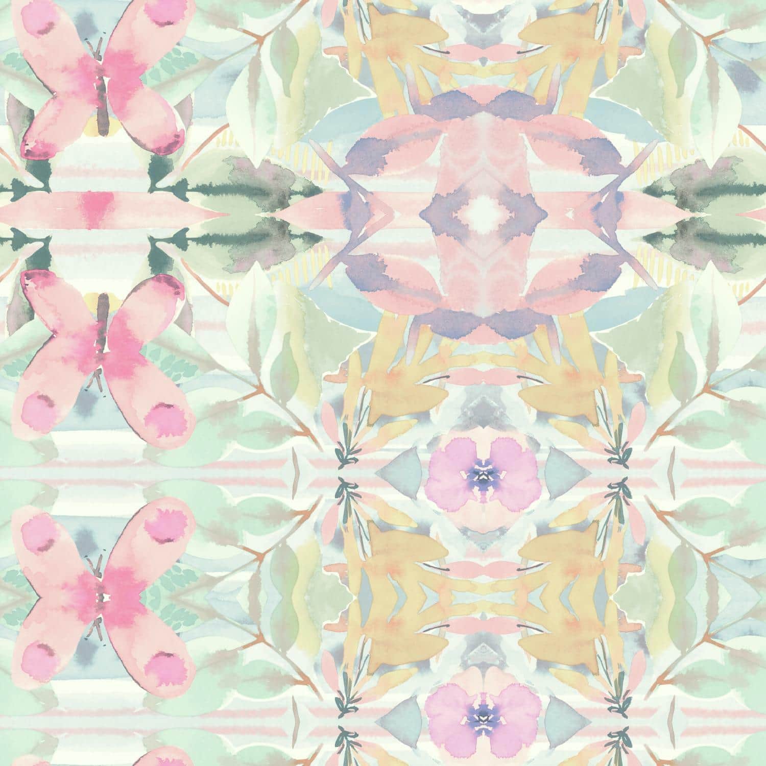 RoomMates Synchronized Floral Peel &#x26; Stick Wallpaper