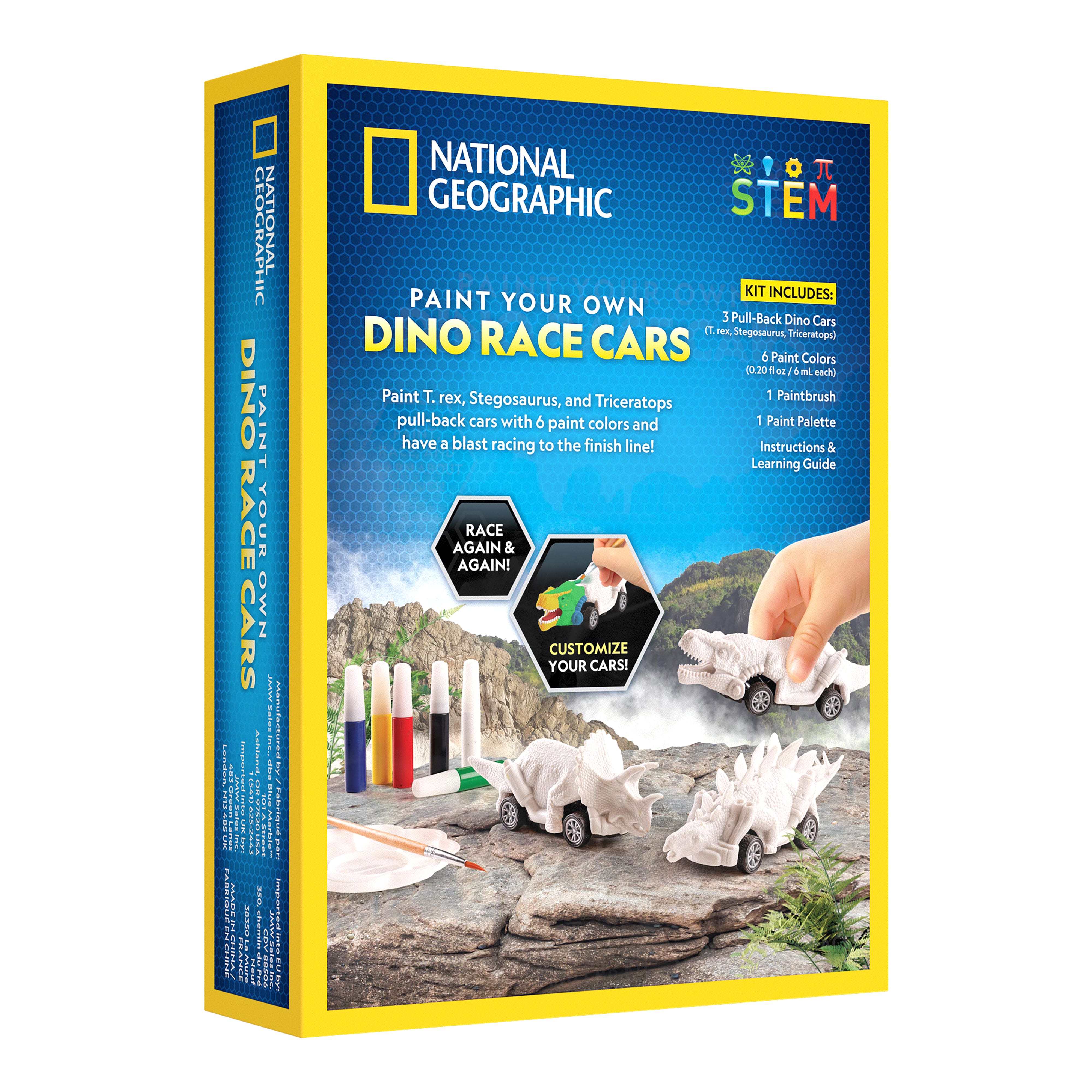 National Geographic&#x2122; Paint Your Own Dino Race Cars Kit