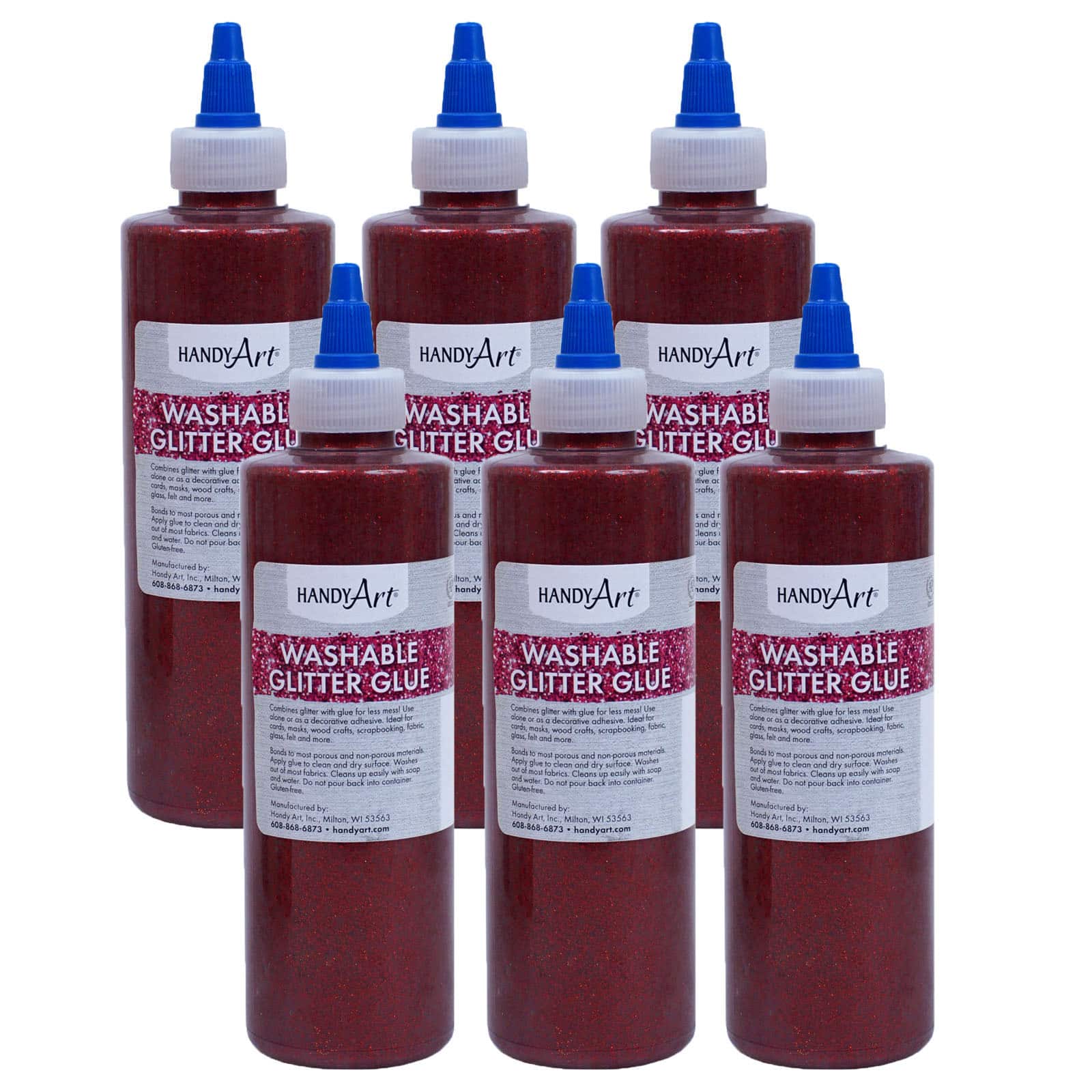 10 Packs: 6 ct. (60 total) Handy Art® 8oz. Washable Glitter Glue