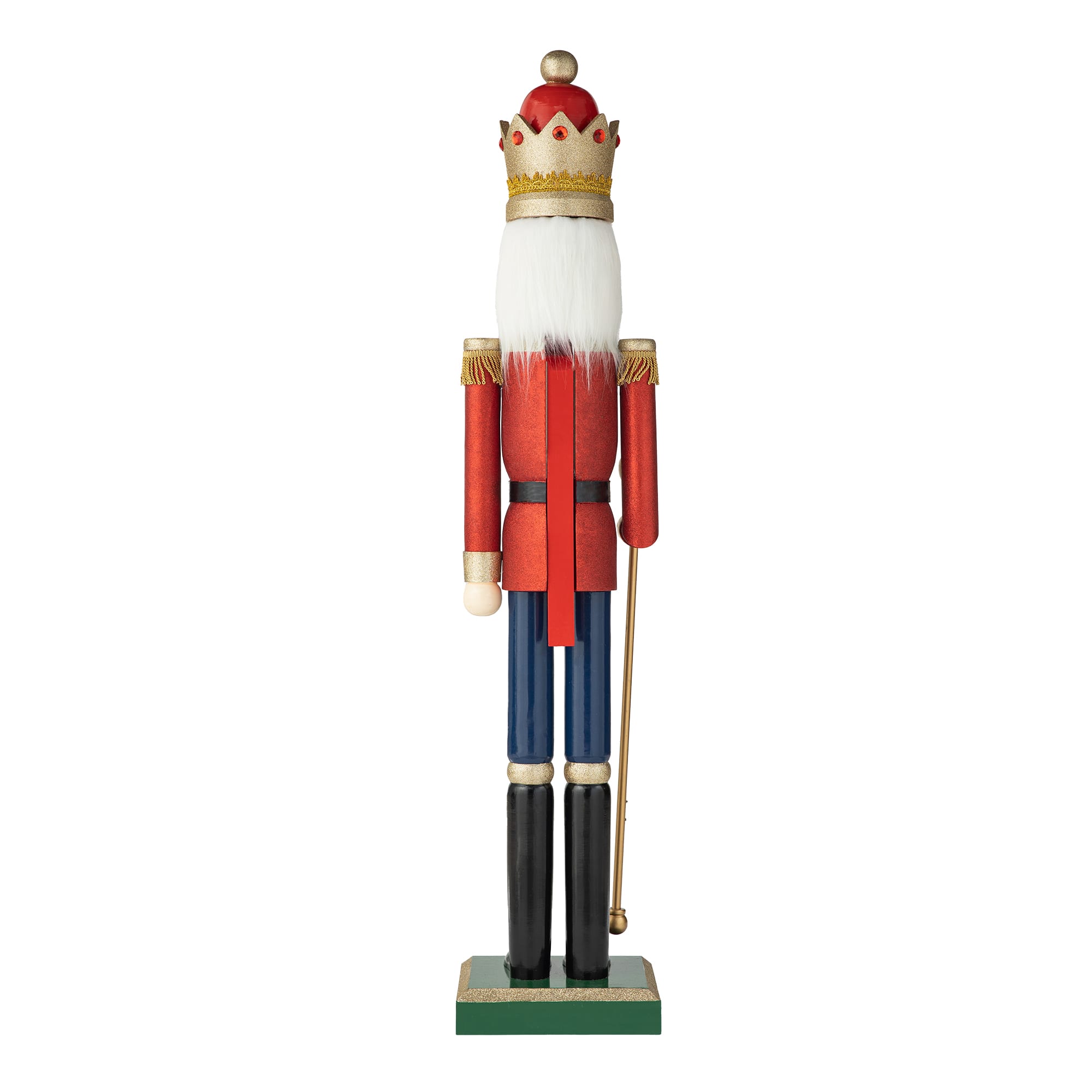 Glitzhome&#xAE; 54&#x22; Wooden Christmas Glitter King Nutcracker