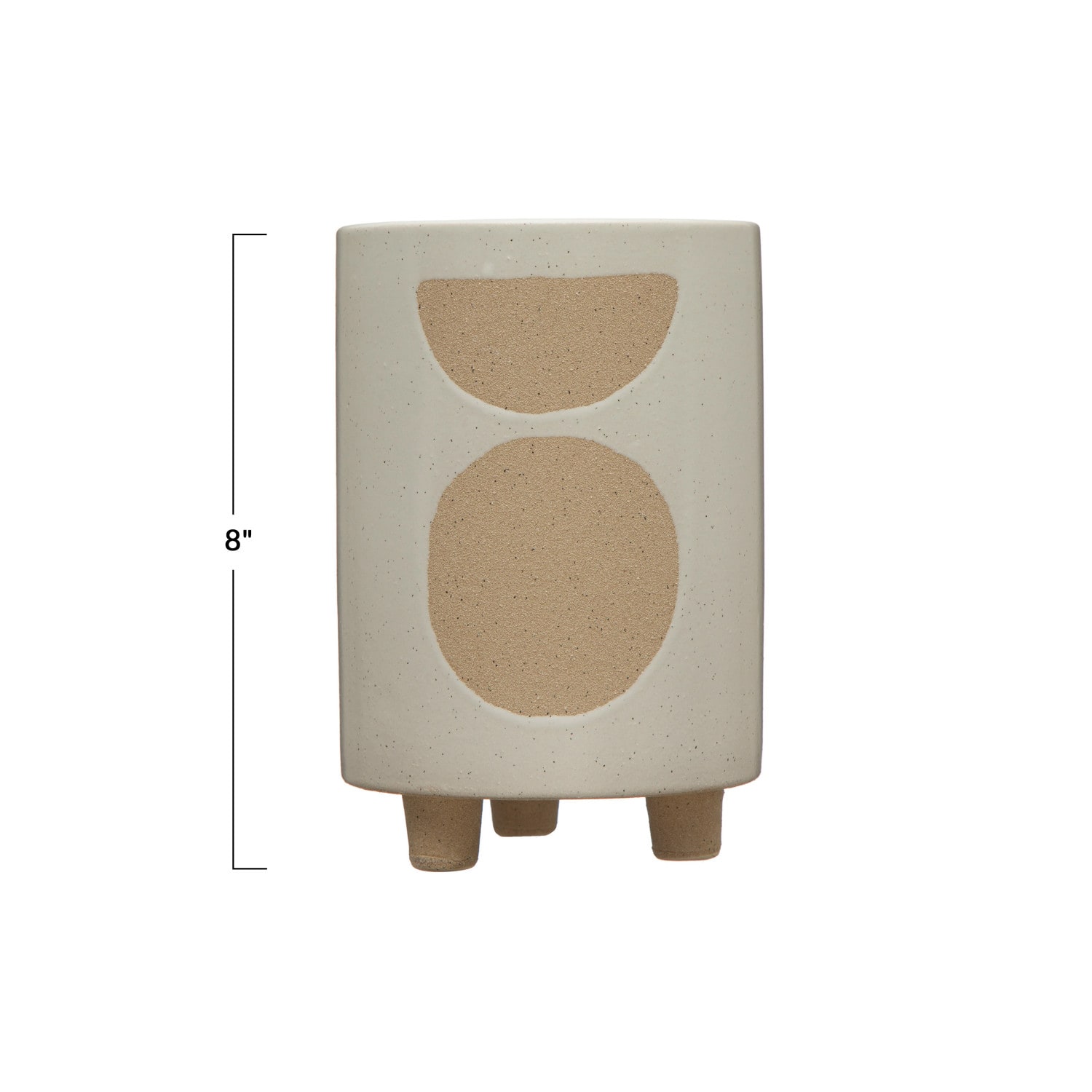 Hello Honey® 8" White Circle Print Stoneware Footed Planter