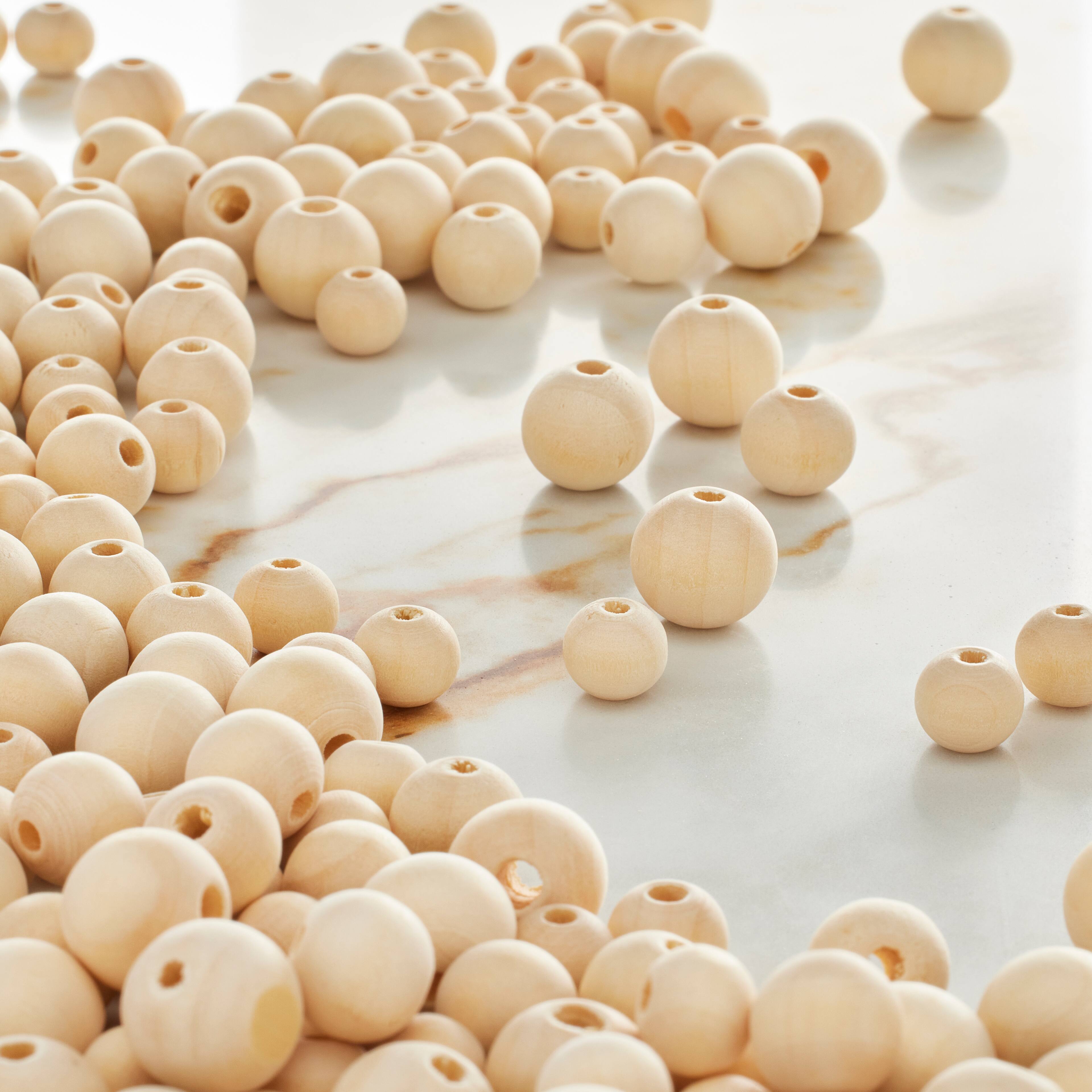 6 Pack: Unfinished Wooden Round Beads by Bead Landing™