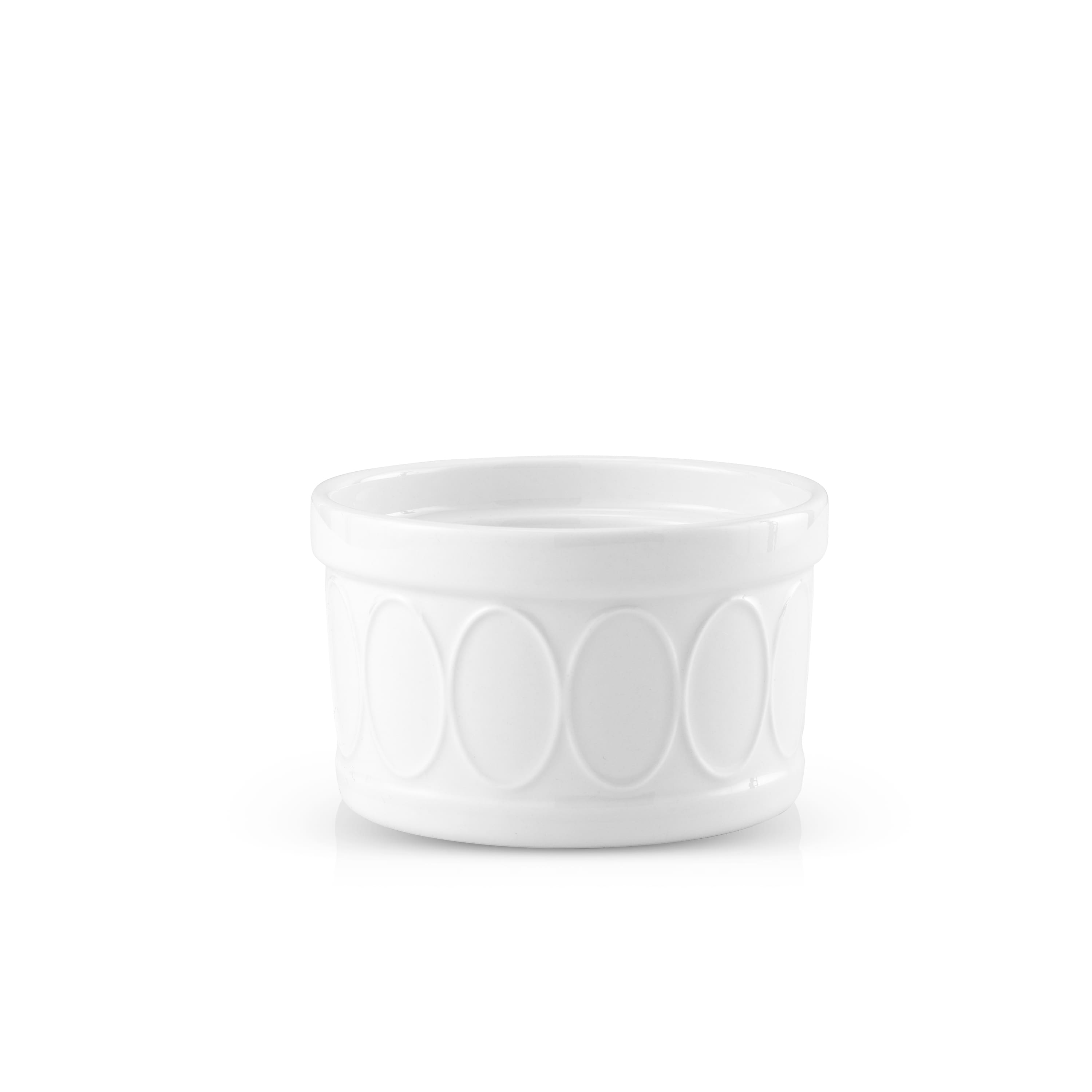 JoyJolt® White Embossed Porcelain Ramekins, 4ct.