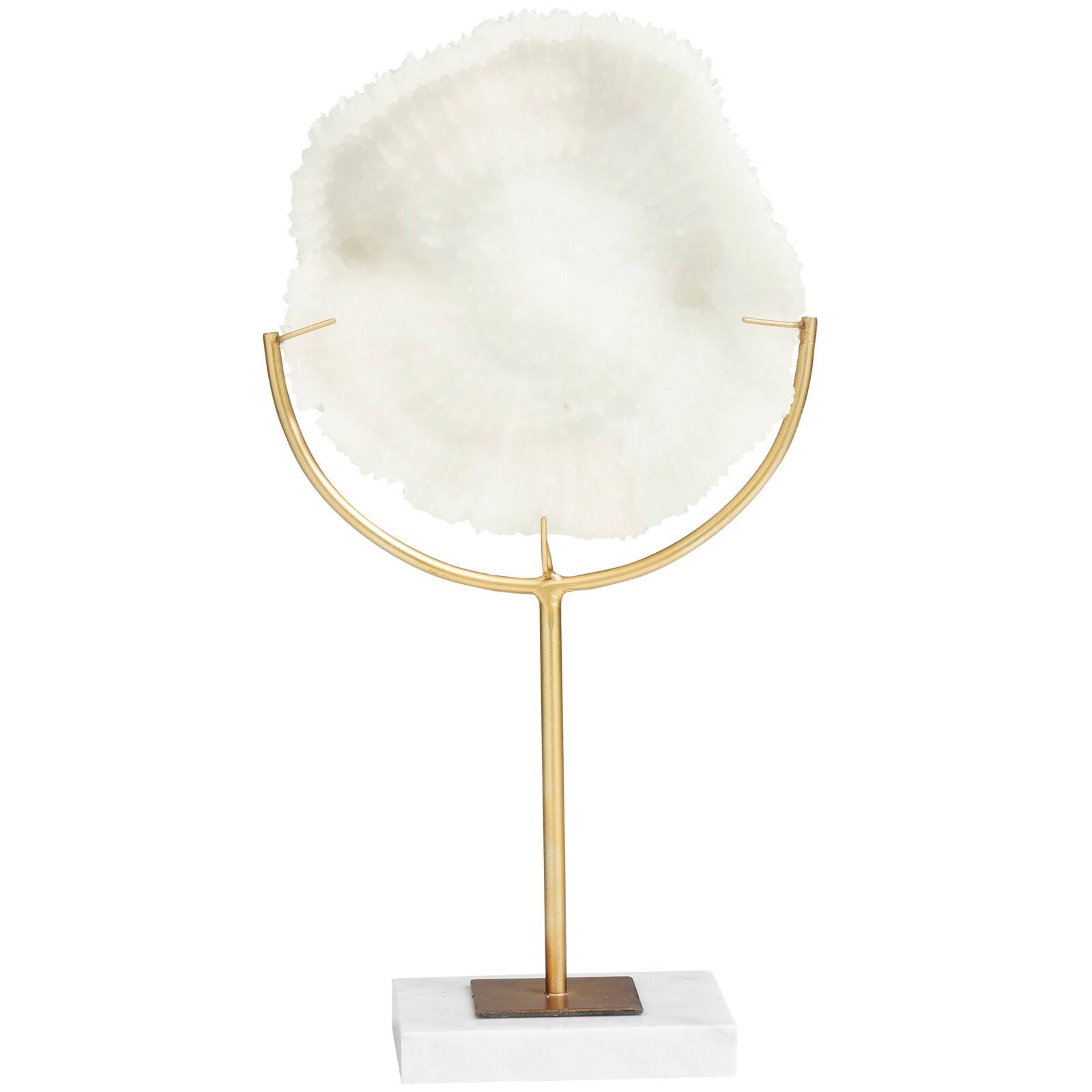 The Novogratz 15" Cream Coral Sculpture with Marble Base
