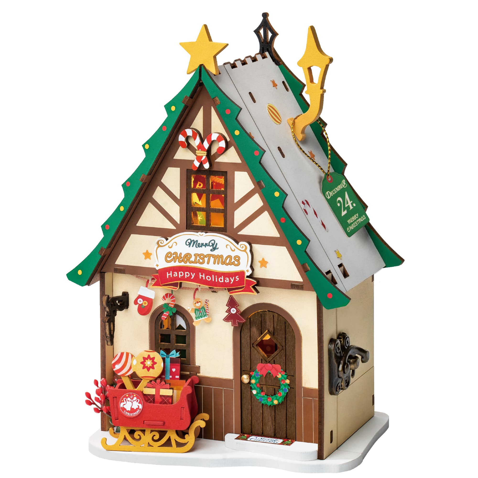 Rolife&#xAE; Twinkling Christmas House DIY Miniature House Kit