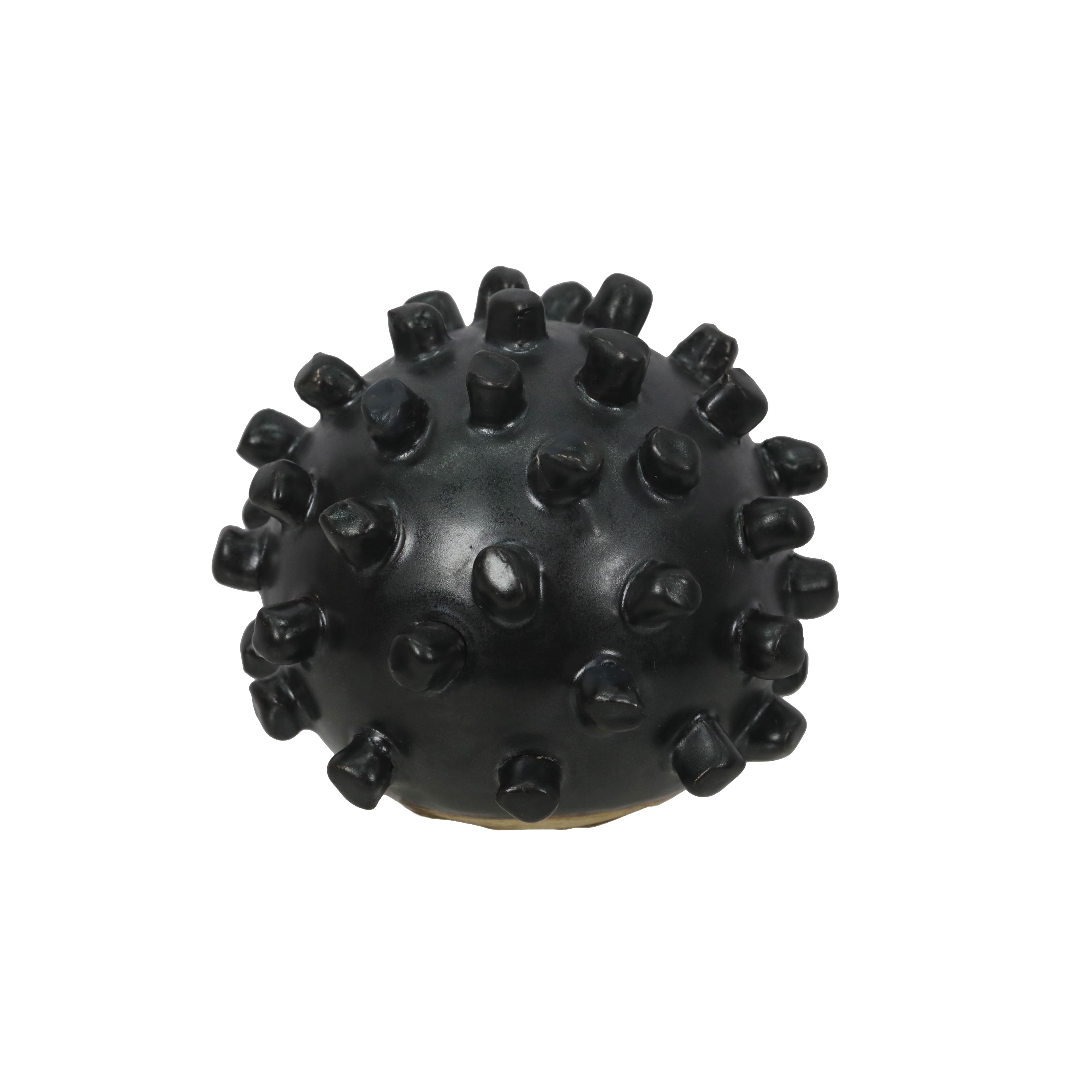 Boule clout&#xE9;e d&#xE9;corative de table en c&#xE9;ramique noire d&#x2019;Ashland