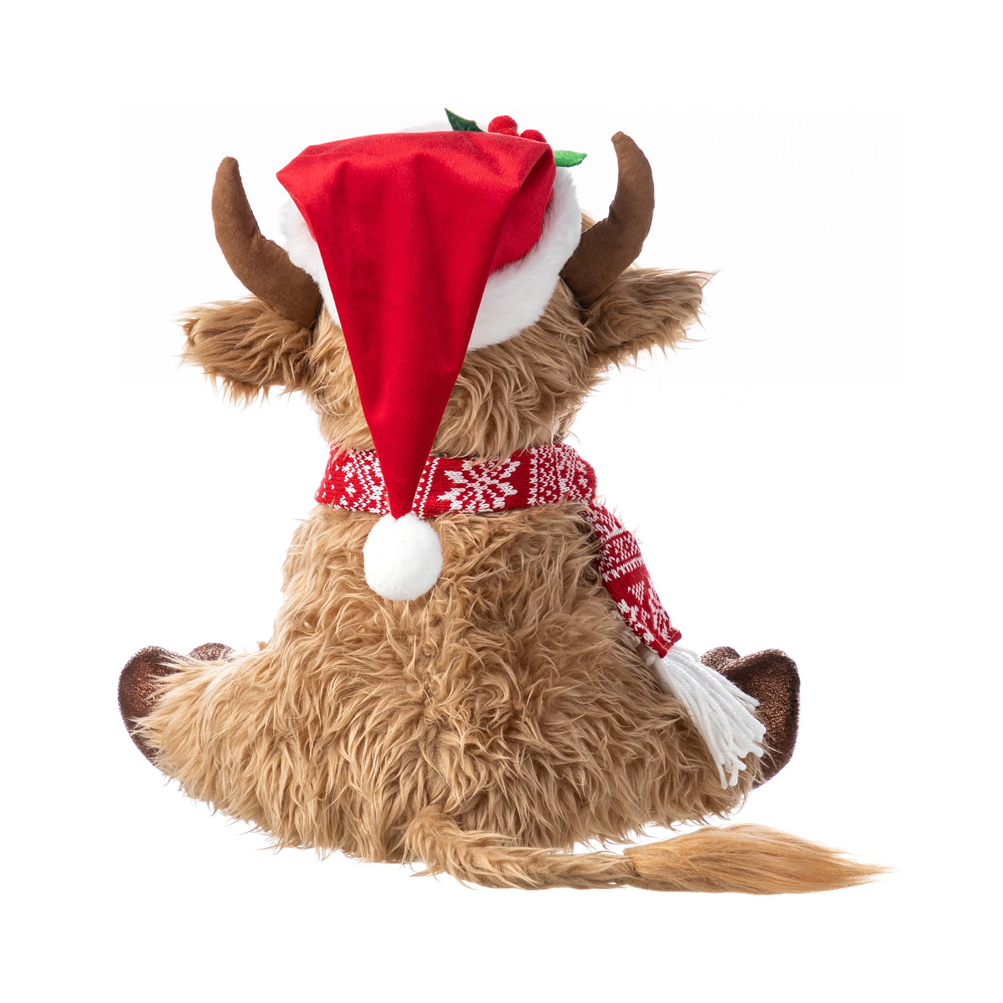 Glitzhome® 15.25"L Christmas Fabric Highland Cow