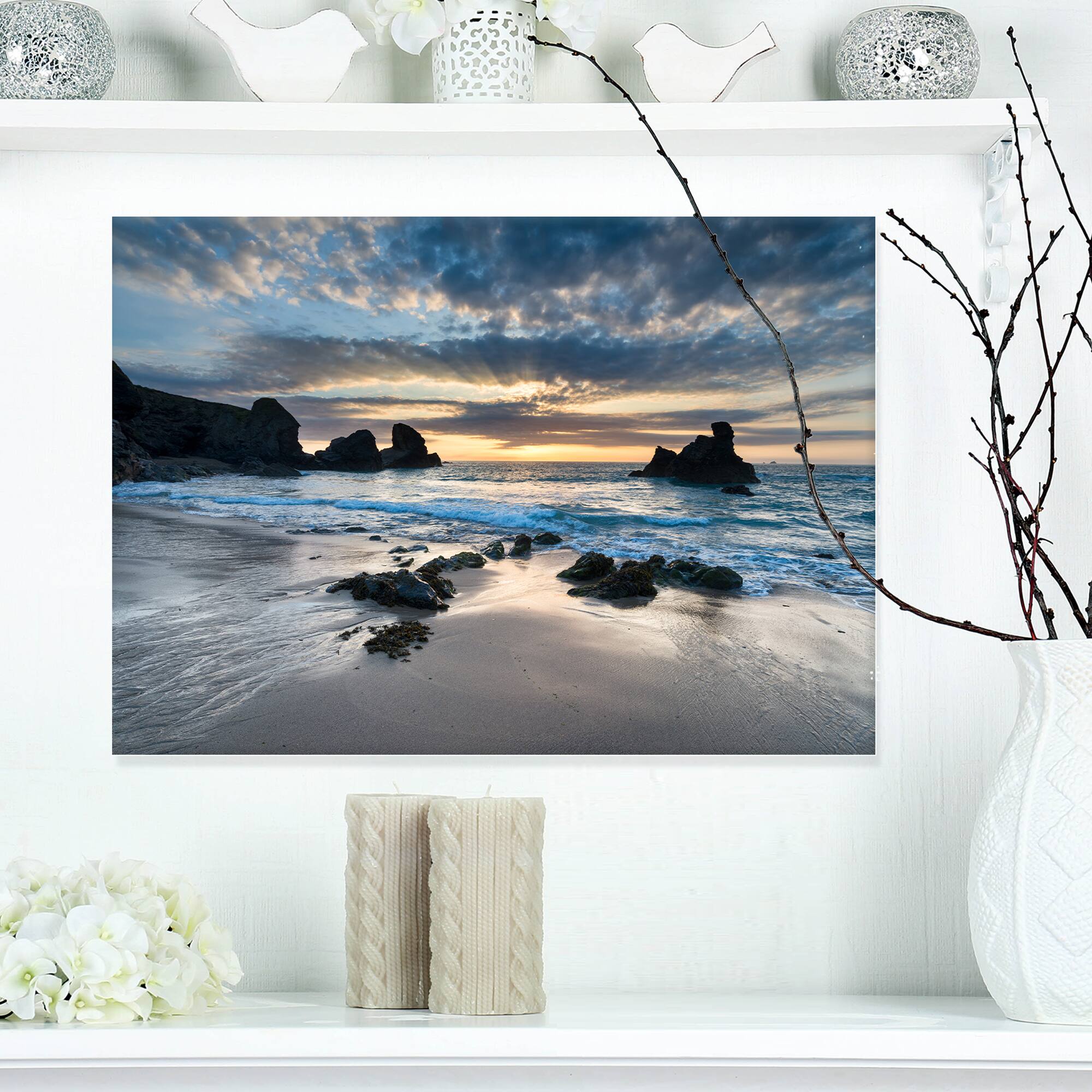 Designart - Beautiful Porthcothan Bay - Seashore Canvas Art Print