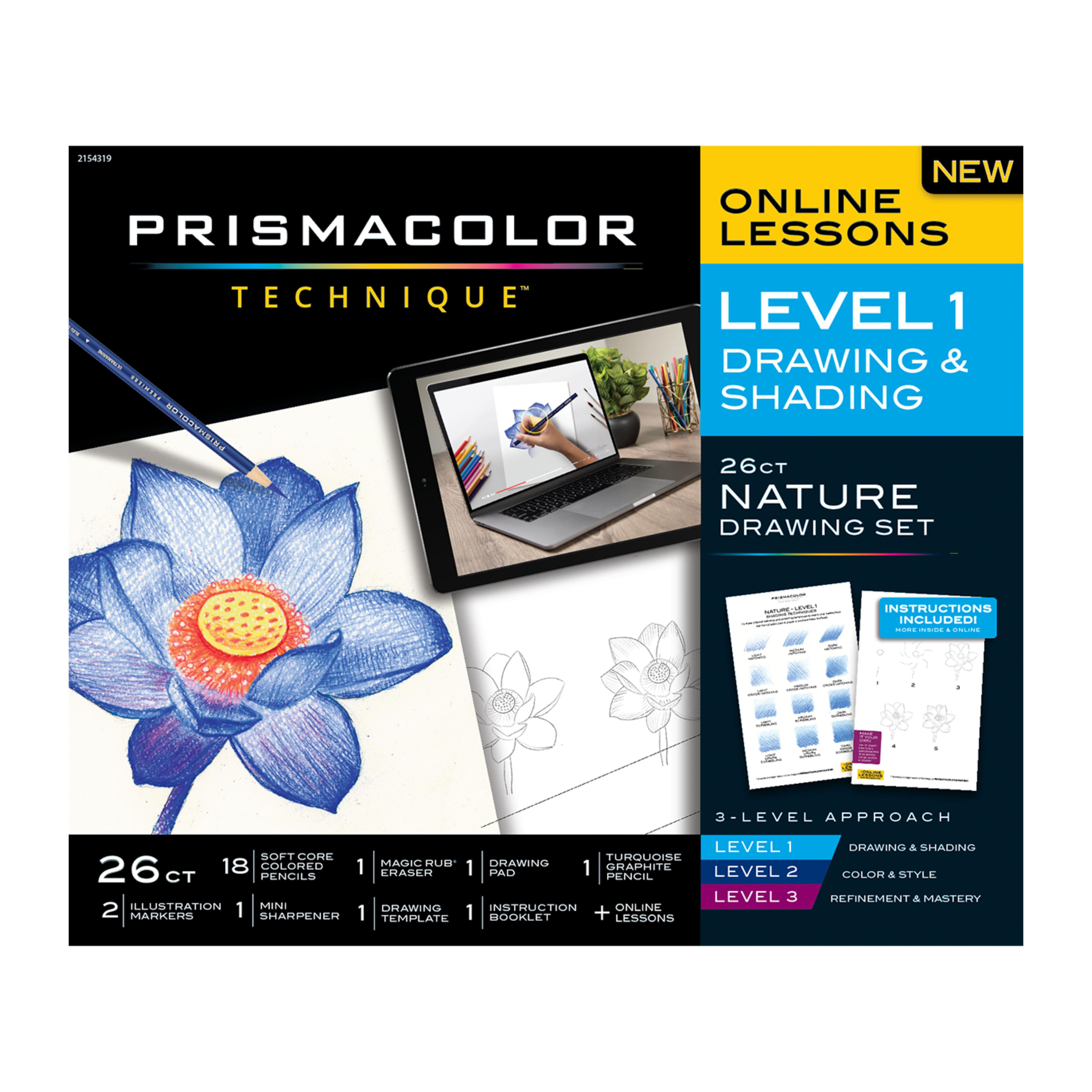 Prismacolor&#xAE; Technique&#x2122; Level 1 Drawing &#x26; Shading 26-Piece Nature Drawing Set