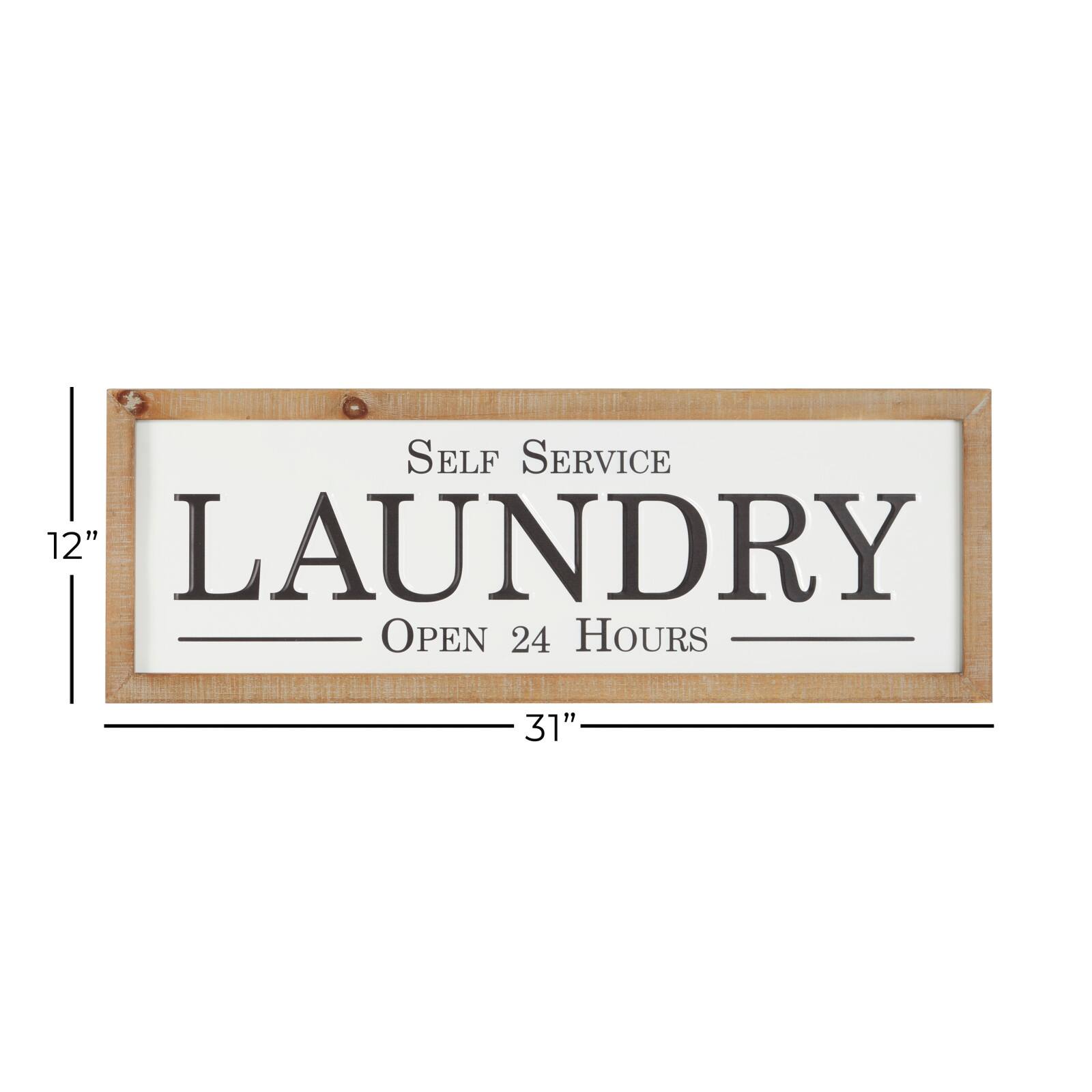 White Farmhouse Laundry Wood Wall Decor, 13&#x22; x 32&#x22;