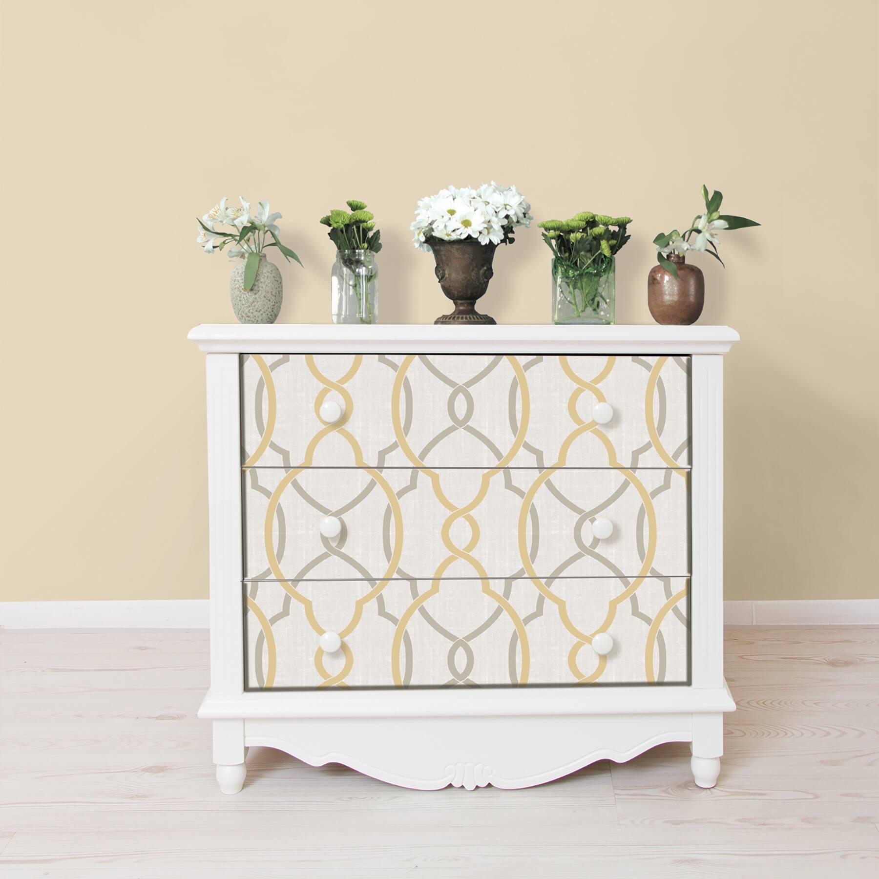 NuWallpaper Sausalito Taupe & Yellow Peel & Stick Wallpaper