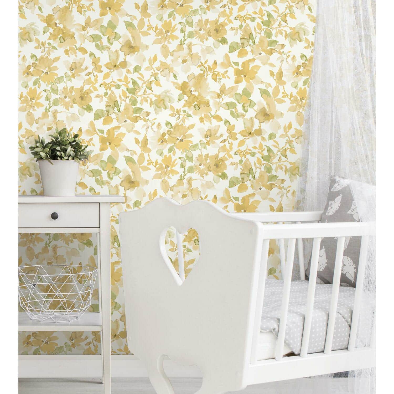 RoomMates Watercolor Floral Peel & Stick Wallpaper