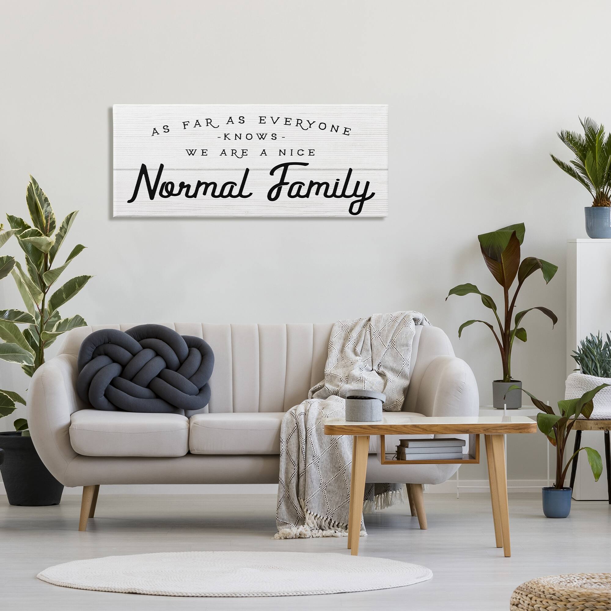 Stupell Industries Nice Normal Family Phrase Funny Motivational Phrase Canvas Wall Art