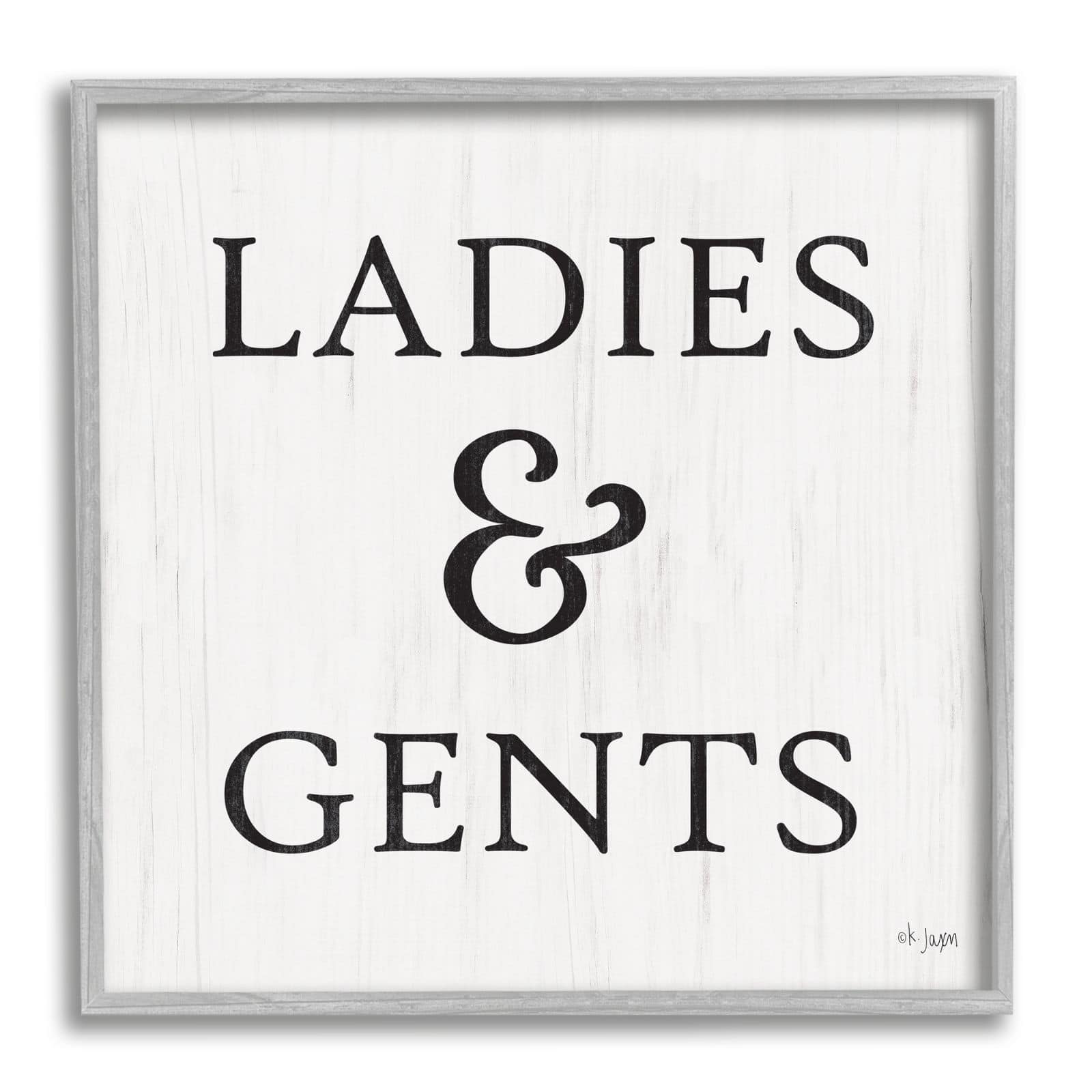 Stupell Industries Ladies & Gents Bathroom Sign Country Grain Pattern Framed Wall Art