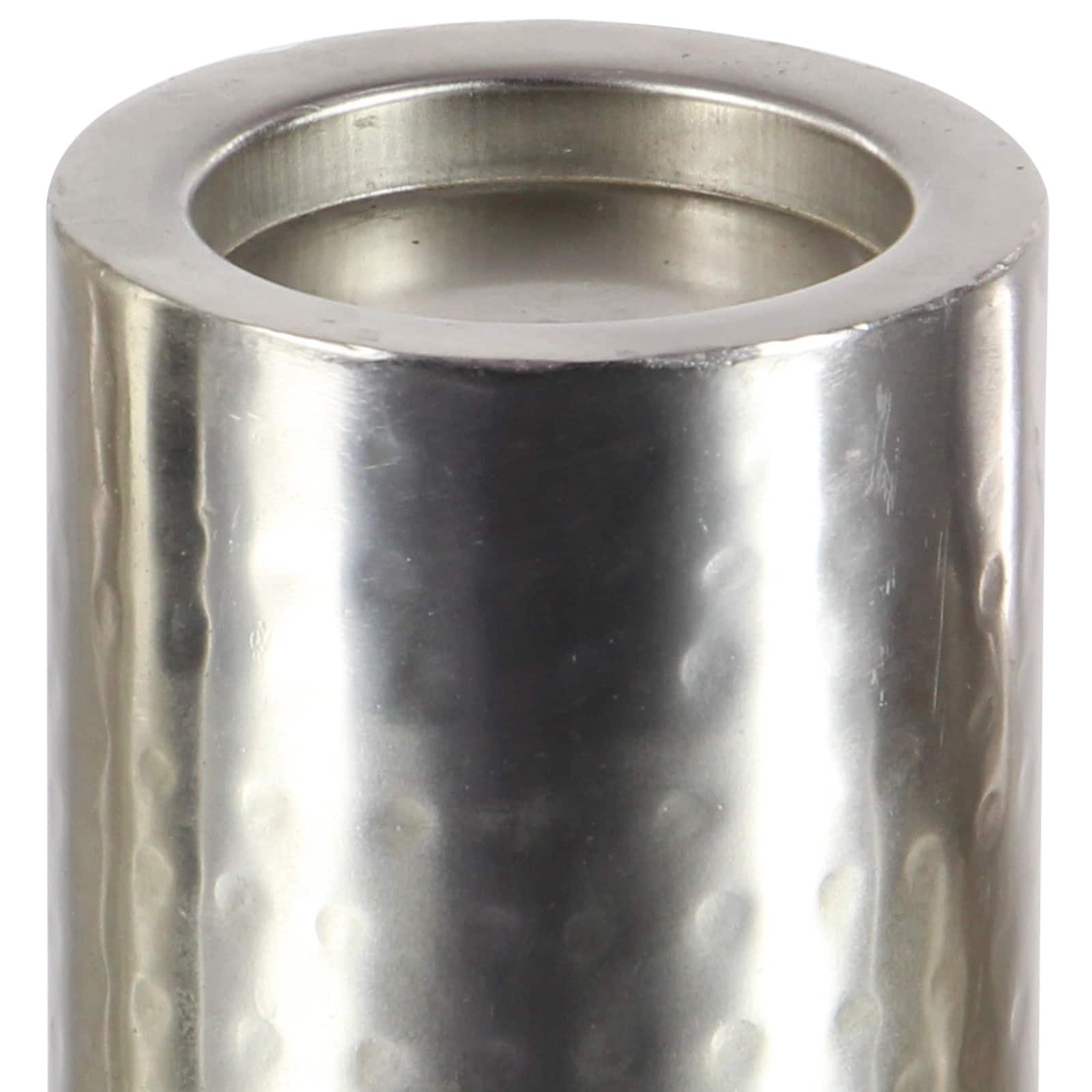 CosmoLiving by Cosmopolitan Silver Metal Industrial Candle Holder Set