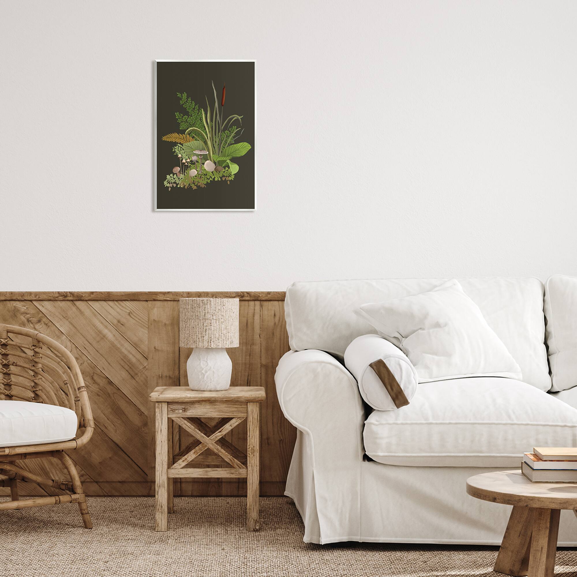 Stupell Industries Natural Forest Floor Mushrooms Ferns Wall Plaque Art