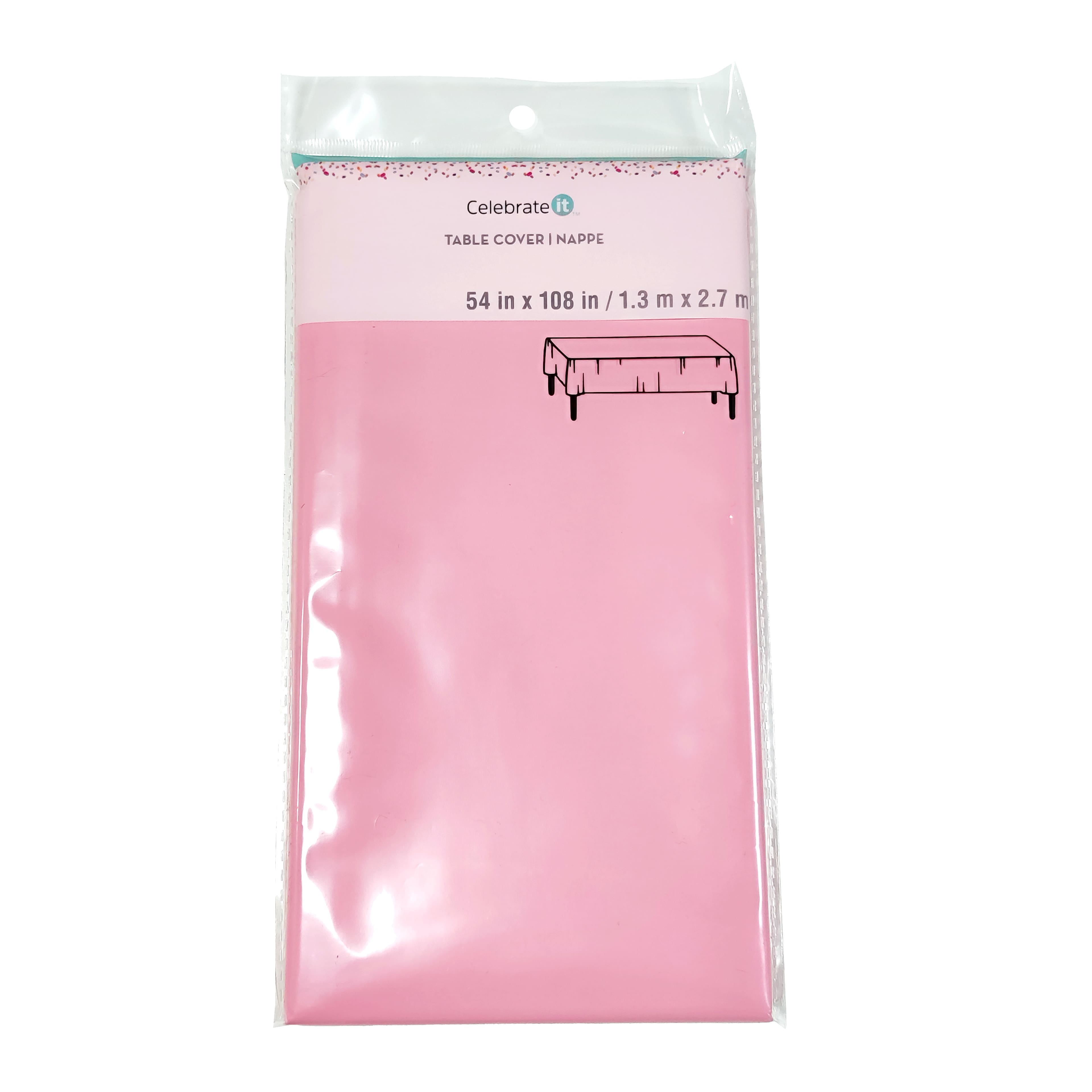 54&#x22; x 108&#x22; Baby Pink Plastic Table Cover by Celebrate It&#x2122;