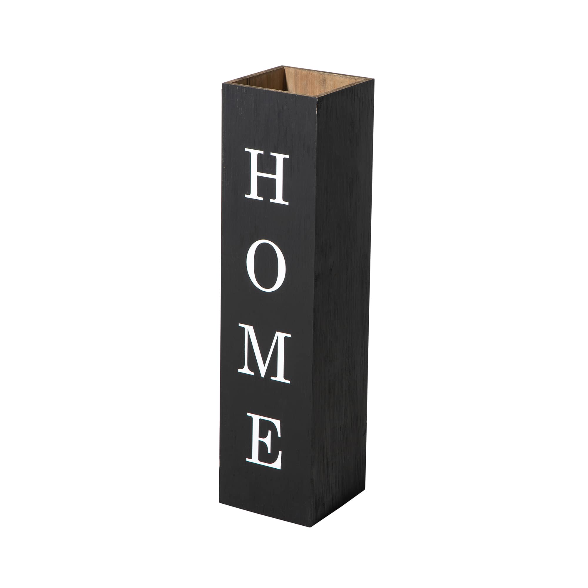 Glitzhome&#xAE; 30&#x22; Black Wood Boxed Welcome Home Porch Sign