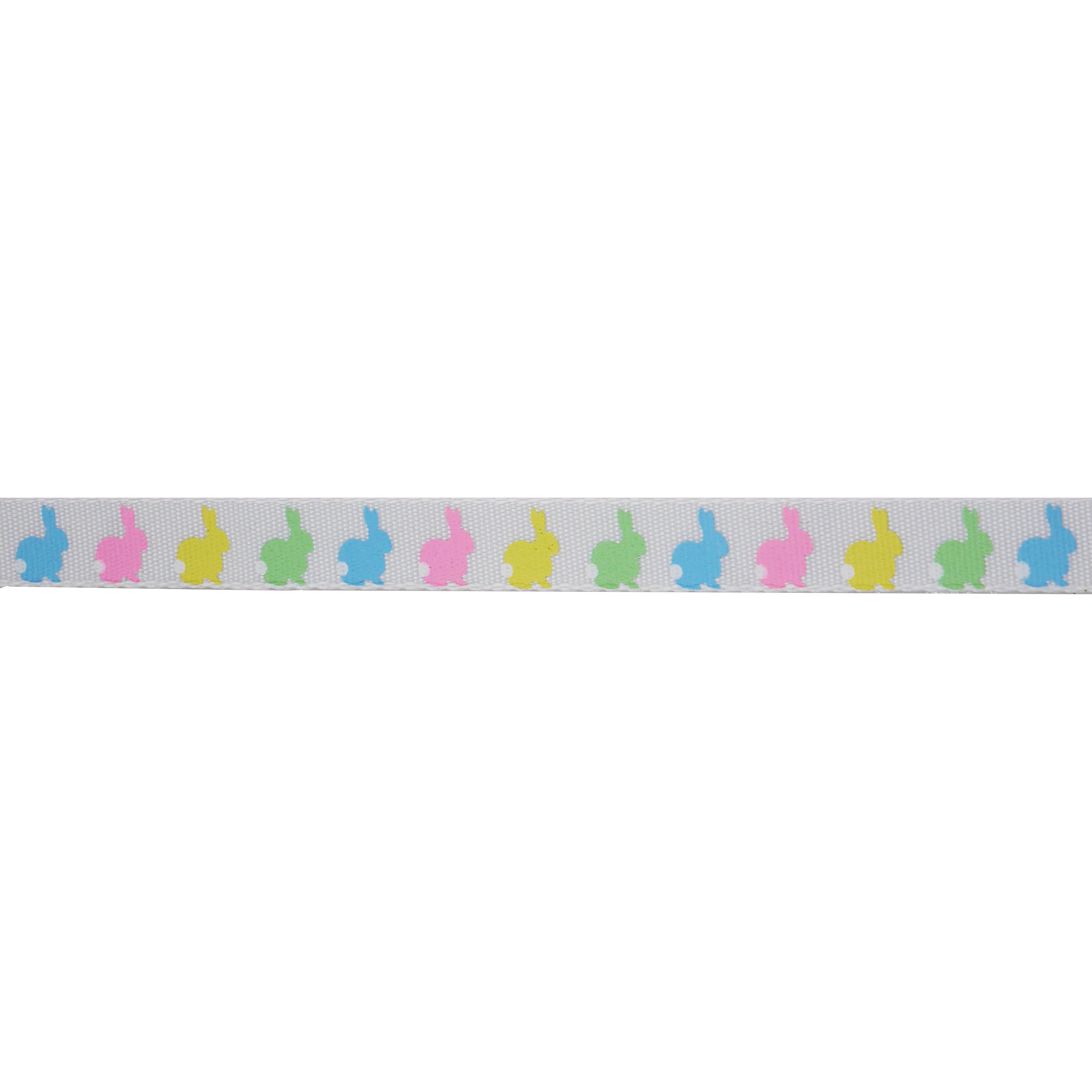 5/8&#x22; x 12ft. Multicolor Bunny Faux Linen Ribbon by Celebrate It&#xAE; Easter