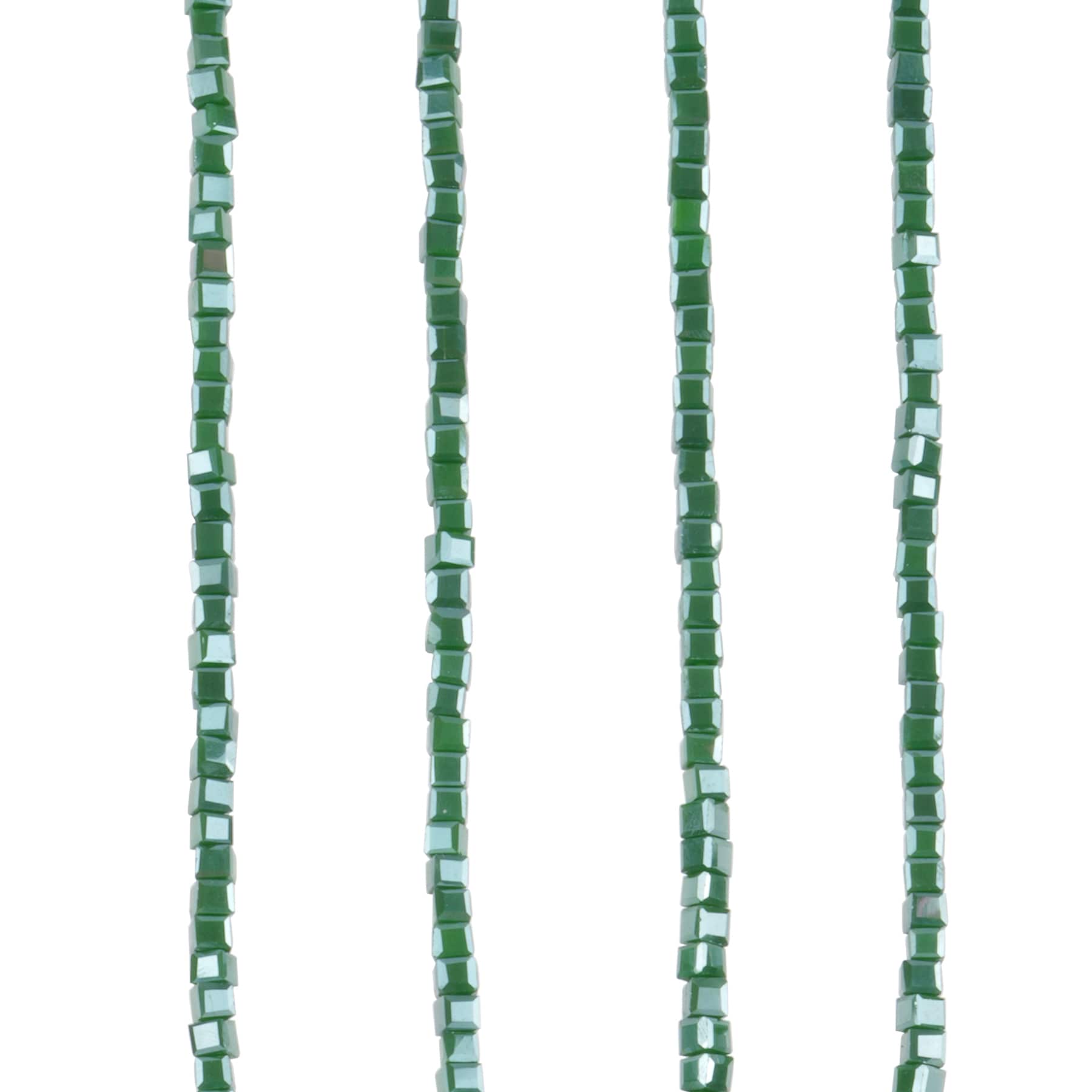 12 Pack: Green Cube Glass Beads, 2.5mm by Bead Landing™