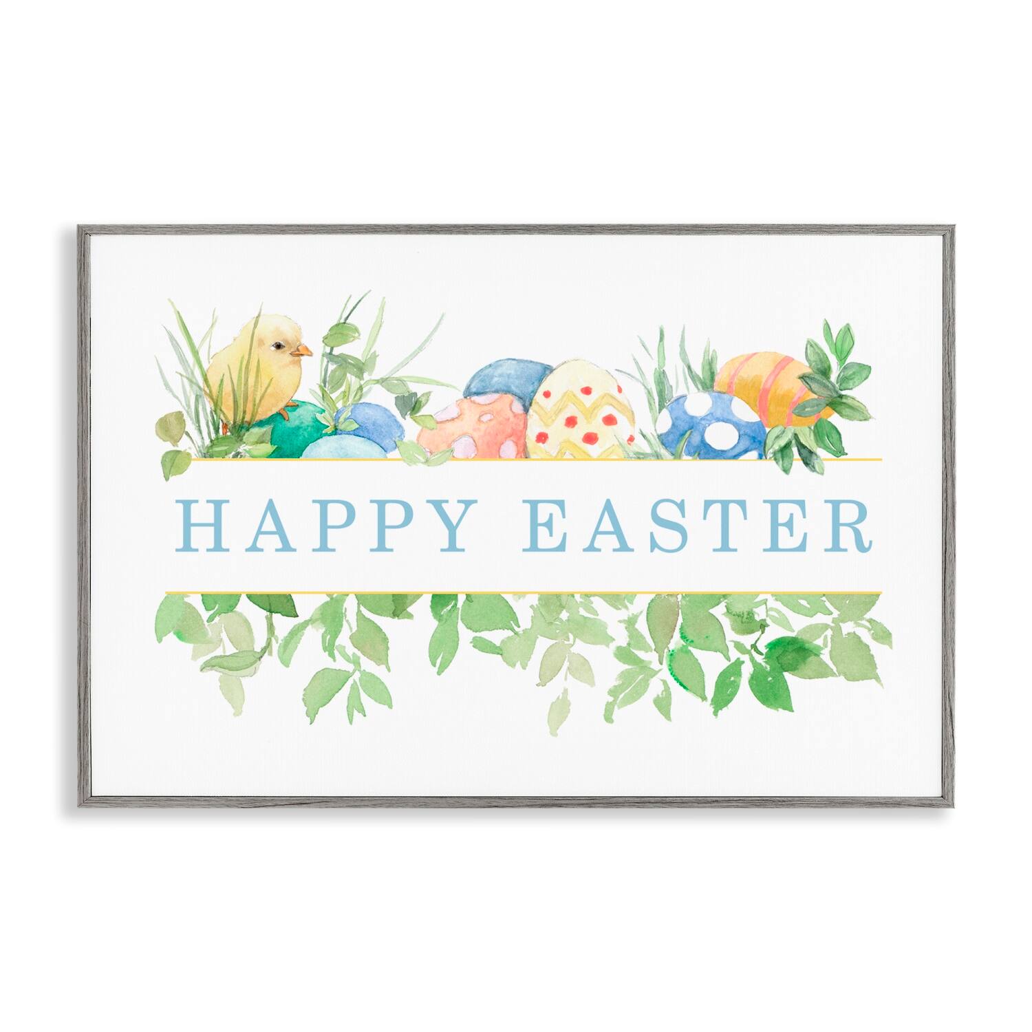Stupell Industries Floral Happy Easter Framed Giclee Art