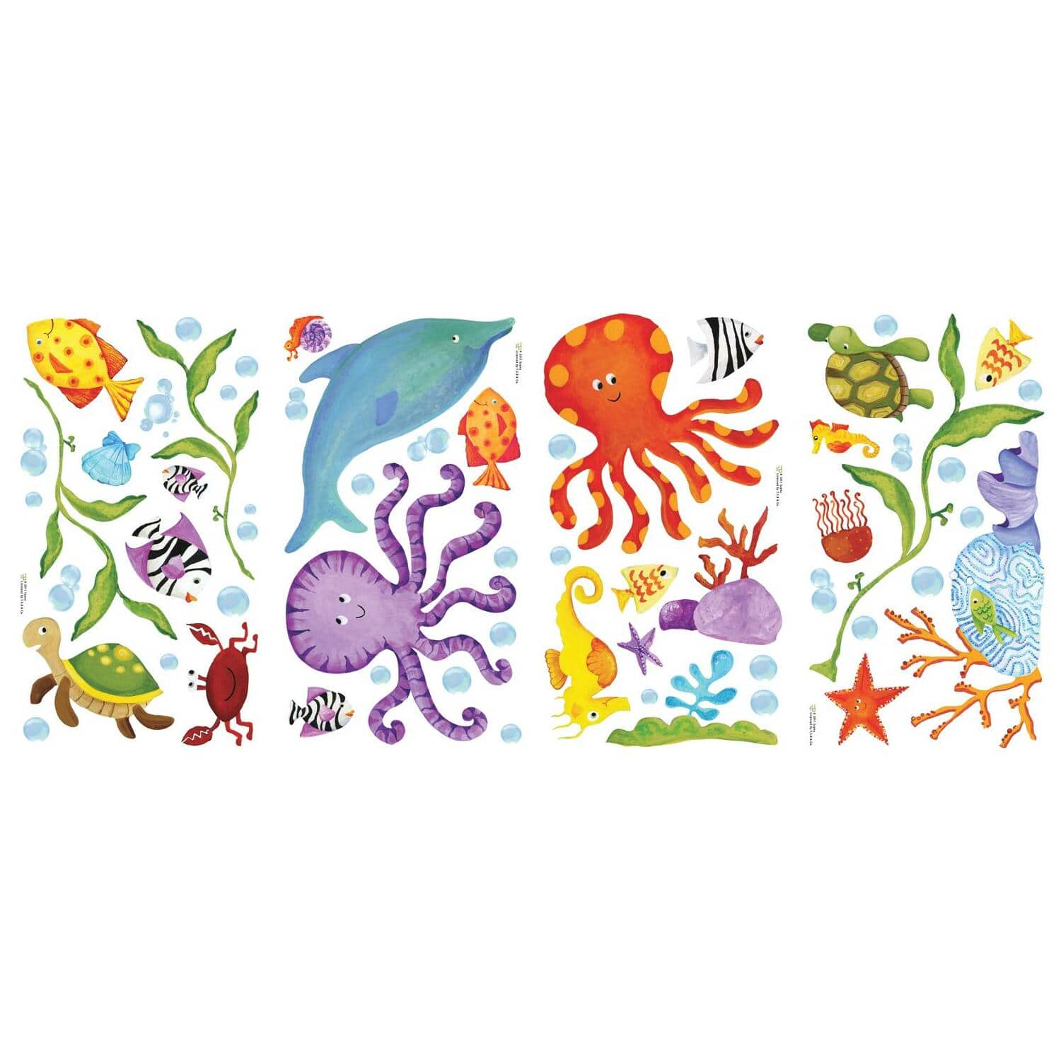 Adventures Under the Sea Decals Wall Stickers OCEAN Peel and Stick Decor New 