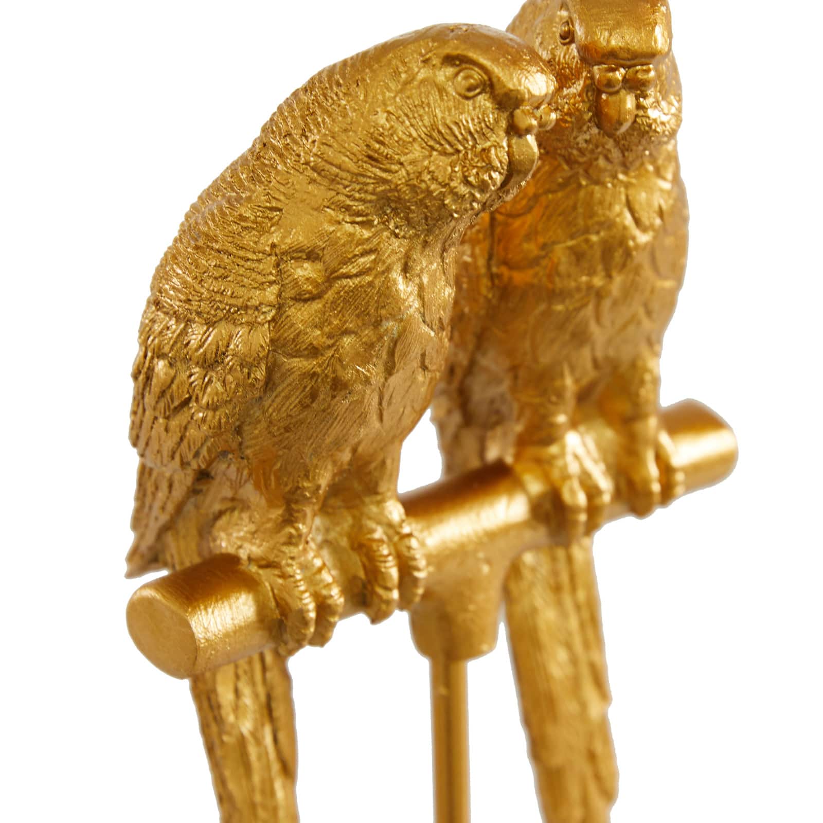 Gold Resin Country Cottage Bird Sculpture, 9" x 3" x 3"
